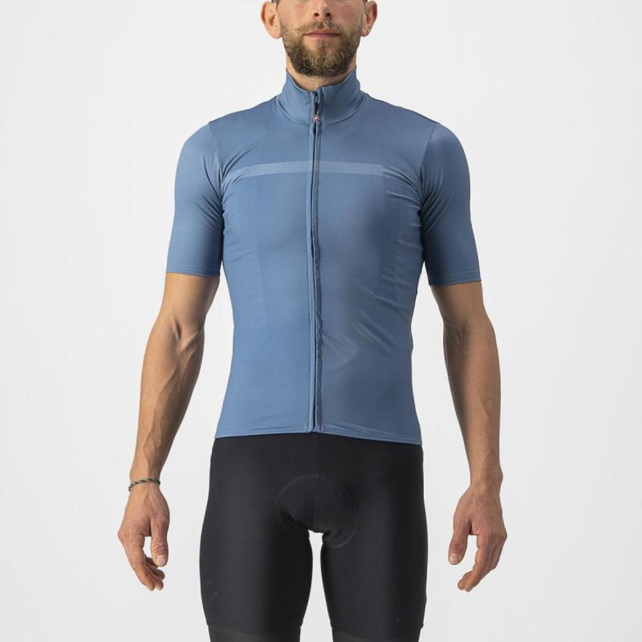
                CASTELLI Cyklistický dres s krátkým rukávem - PRO THERMAL MID - modrá
            