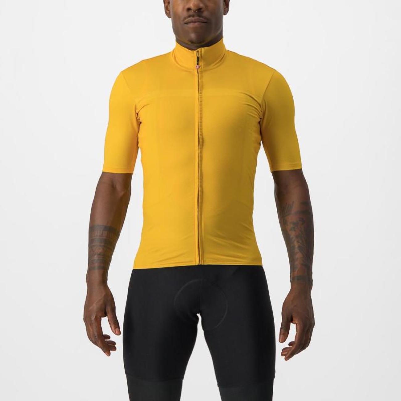 
                CASTELLI Cyklistický dres s krátkým rukávem - PRO THERMAL MID - žlutá M
            
