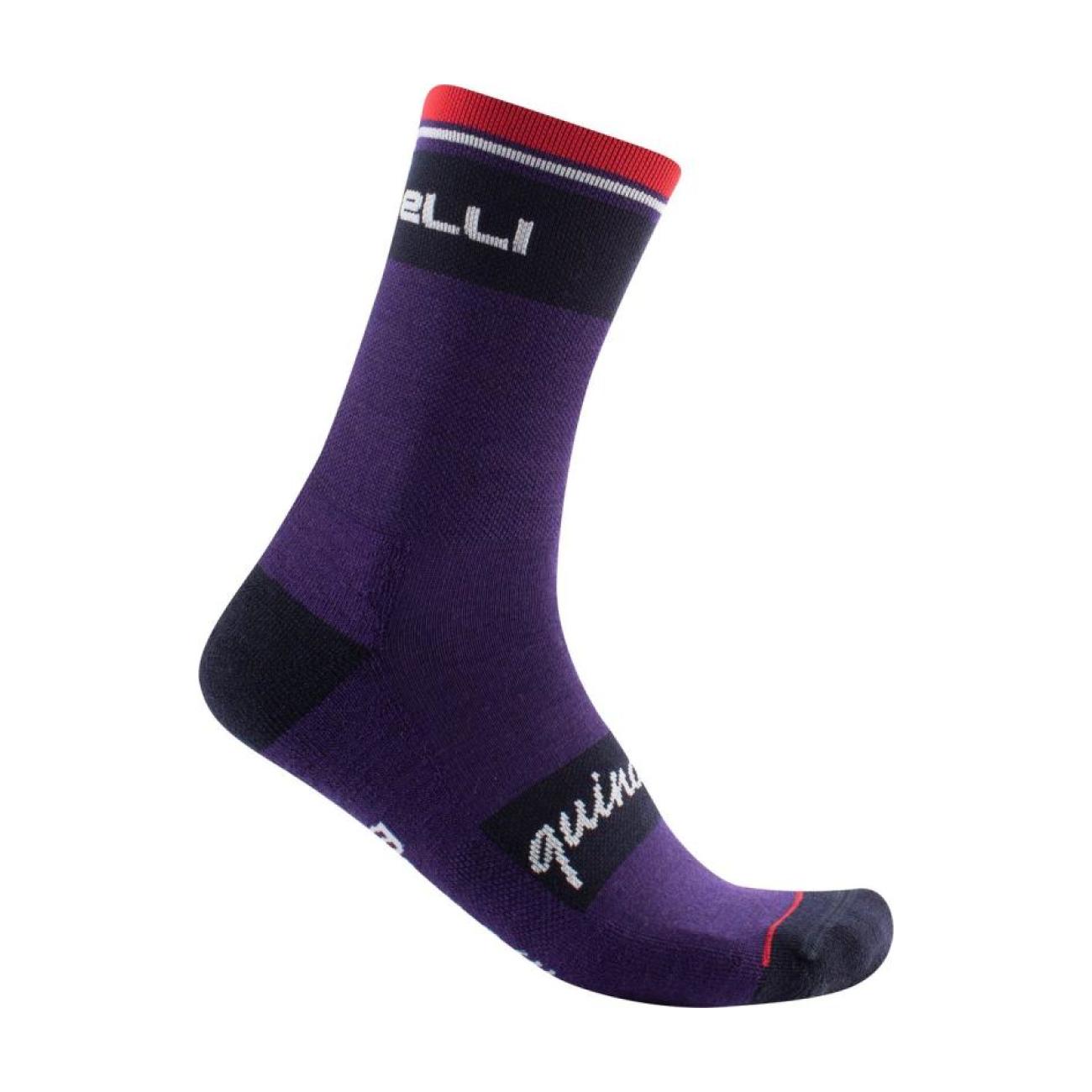 
                CASTELLI Cyklistické ponožky klasické - QUINDICI SOFT MERINO - fialová S-M
            