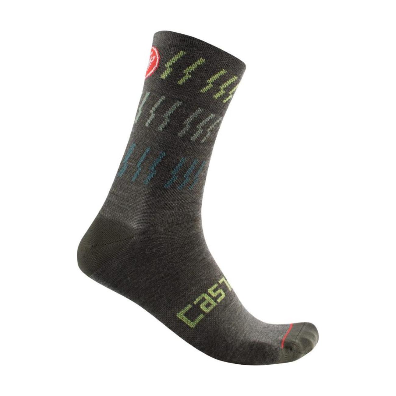 Levně CASTELLI Cyklistické ponožky klasické - MID WINTER 18 - zelená