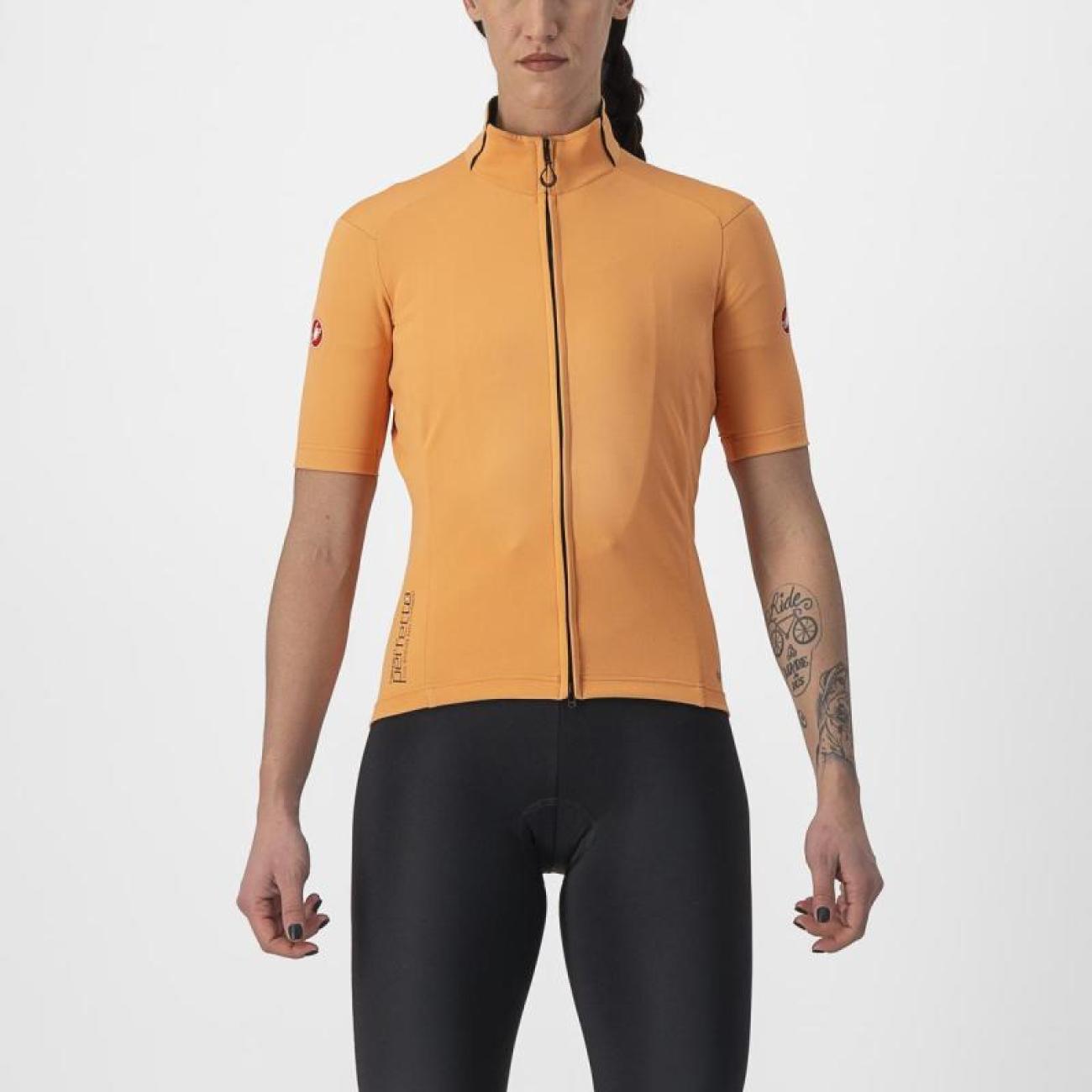 
                CASTELLI Cyklistický dres s krátkým rukávem - PERFETTO ROS 2 W WIND - oranžová S
            