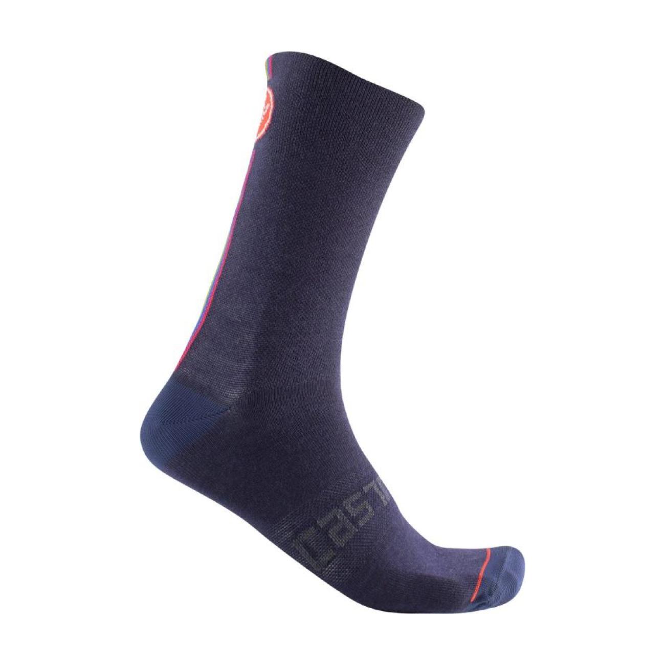 
                CASTELLI Cyklistické ponožky klasické - RACING STRIPE 18 - modrá
            