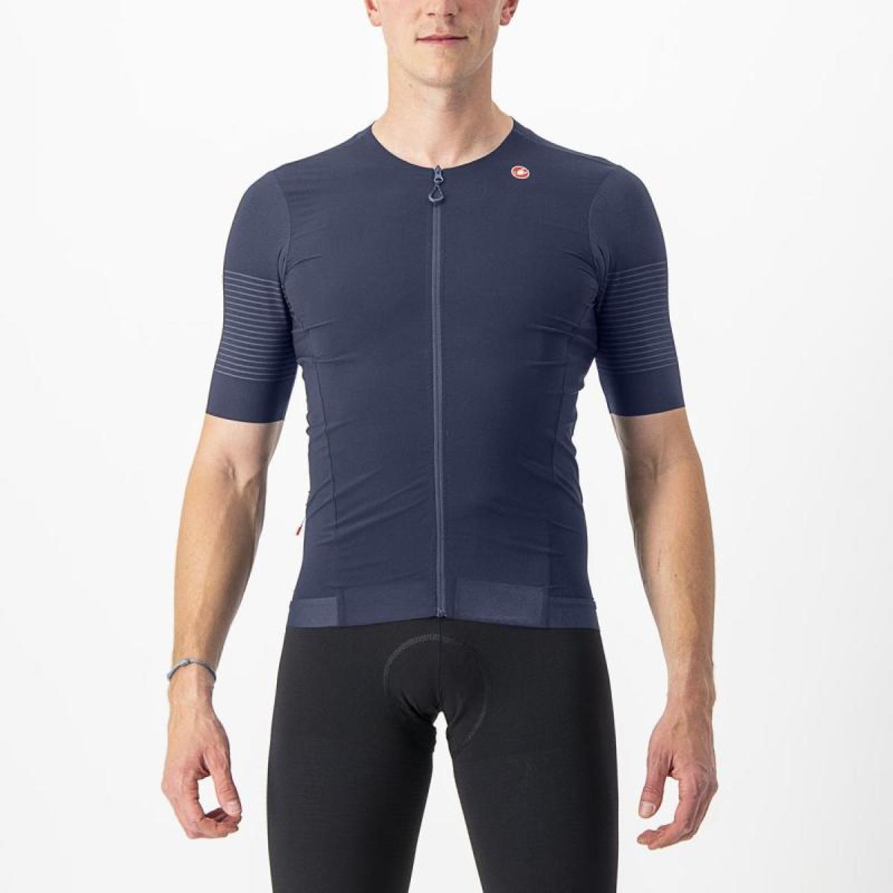 
                CASTELLI Cyklistický dres s krátkým rukávem - PREMIO BLACK - modrá
            