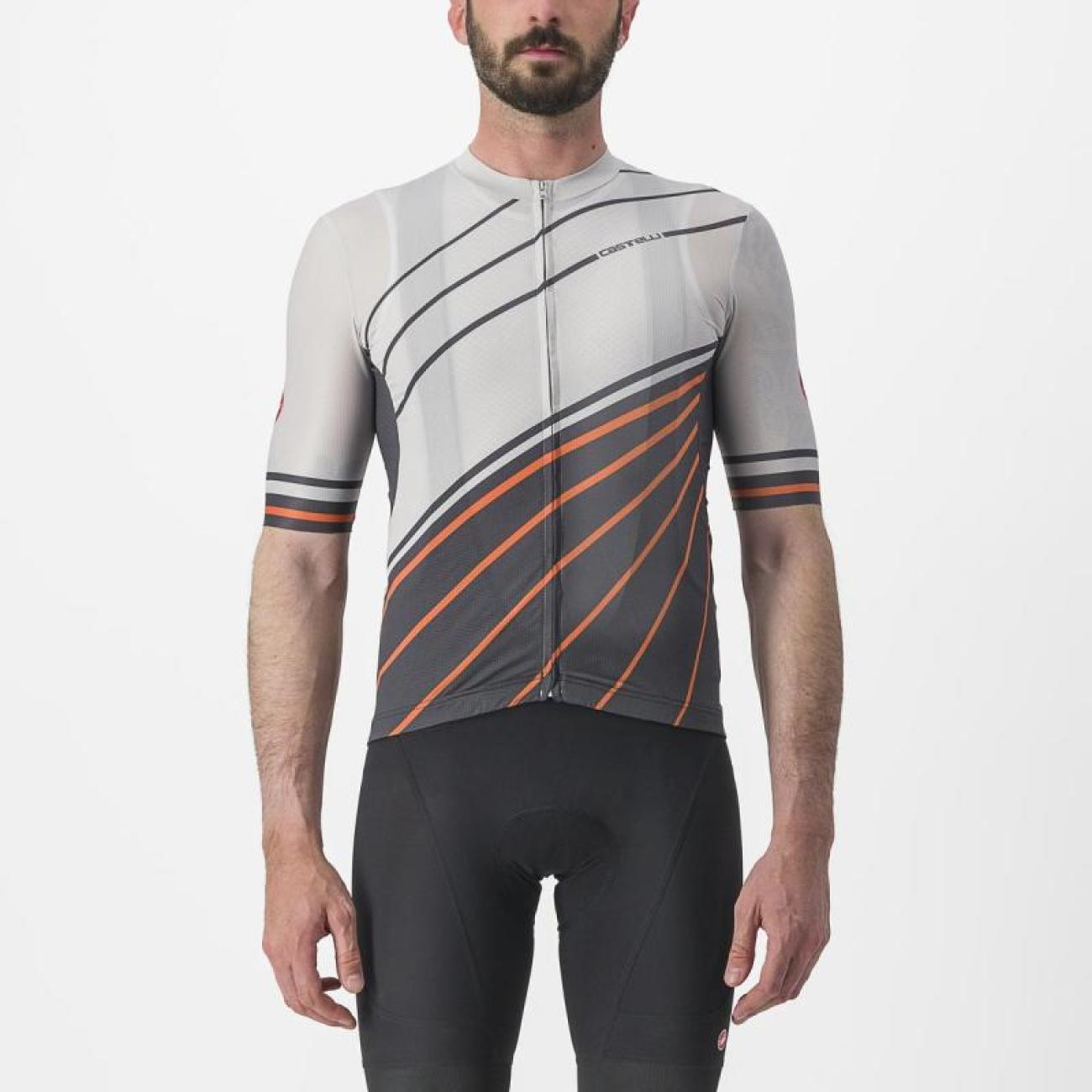 
                CASTELLI Cyklistický dres s krátkým rukávem - SPEED STRADA - šedá M
            