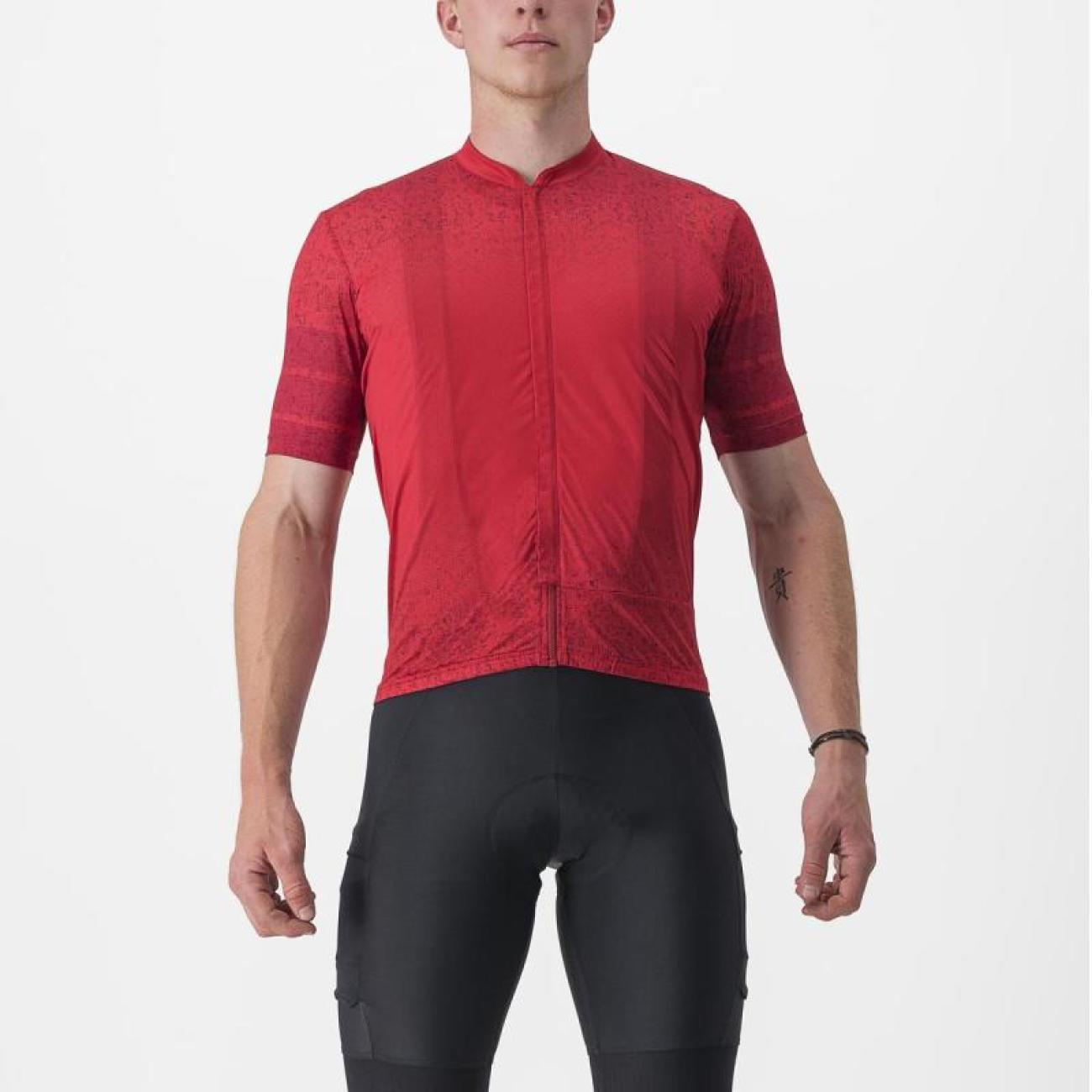 
                CASTELLI Cyklistický dres s krátkým rukávem - UNLIMITED TERRA - červená 2XL
            