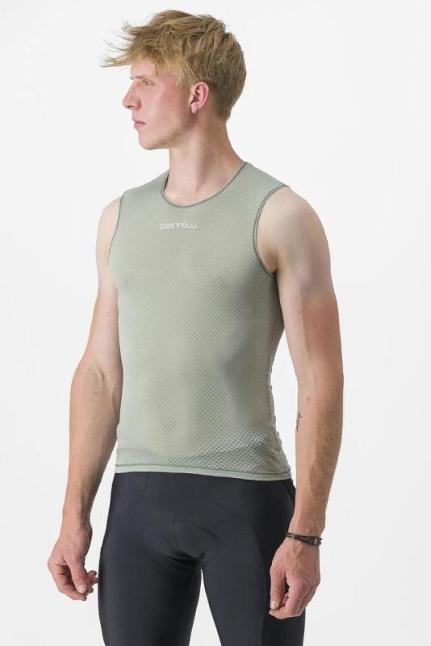 
                CASTELLI Cyklistické triko bez rukávů - PRO MESH 2.0 - zelená
            