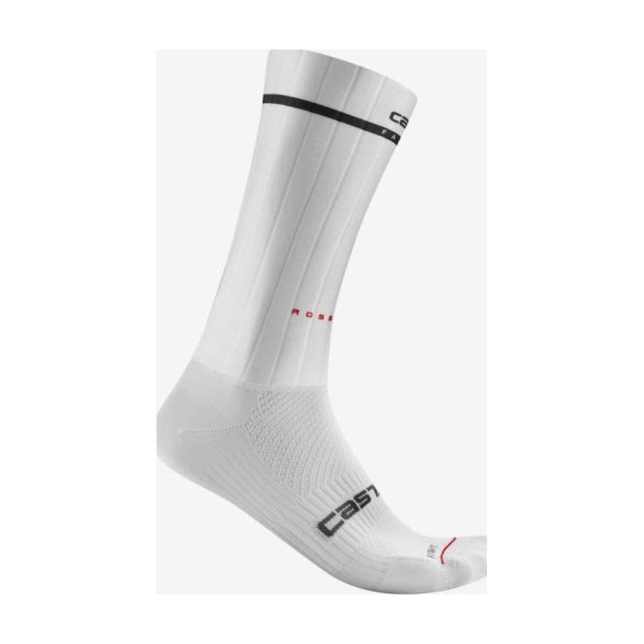 CASTELLI Cyklistické ponožky klasické - FAST FEET 2 - bílá S-M