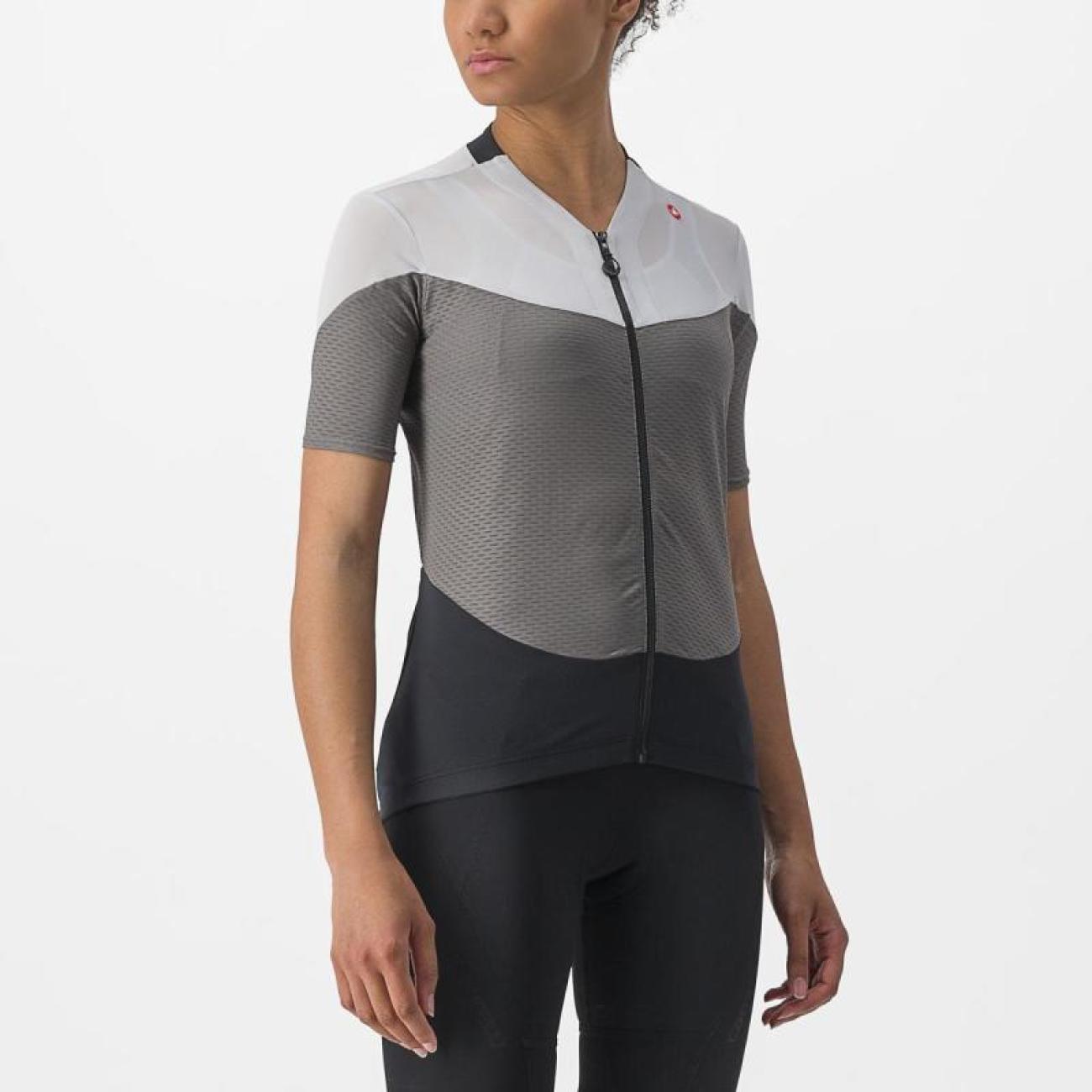 
                CASTELLI Cyklistický dres s krátkým rukávem - GRADIENT COLOR BLOCK - šedá
            