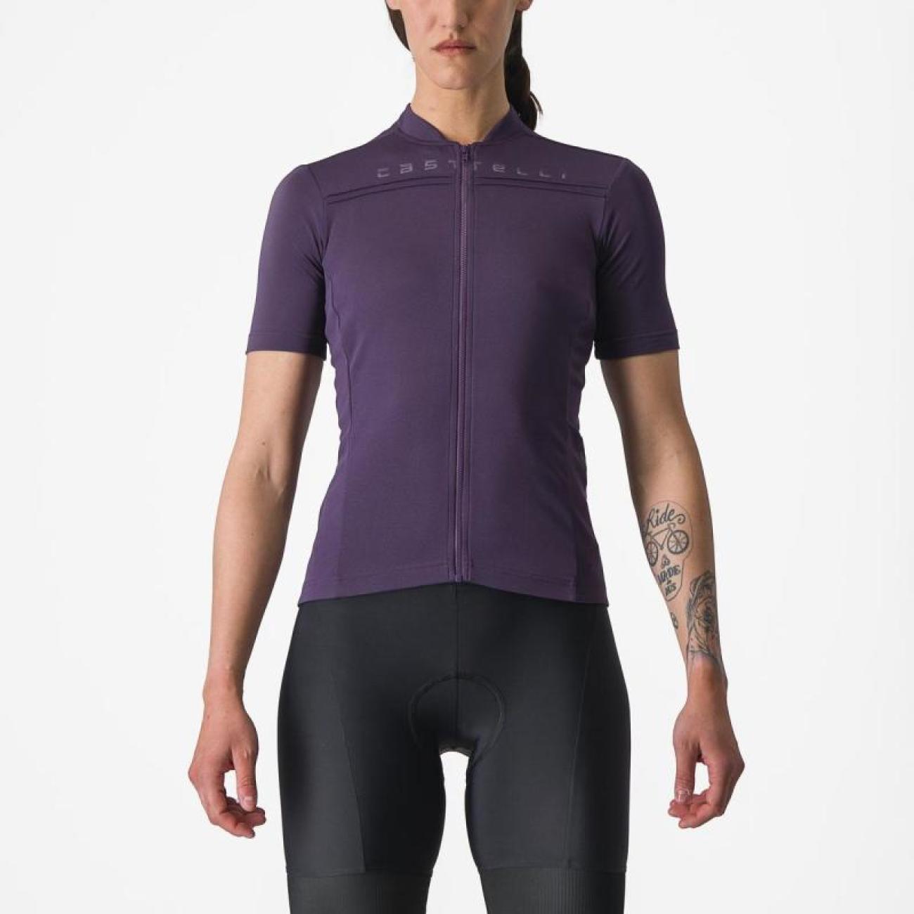 
                CASTELLI Cyklistický dres s krátkým rukávem - fialová L
            