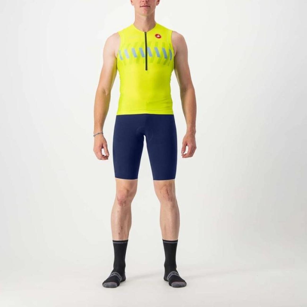 
                CASTELLI Cyklistické kalhoty krátké bez laclu - PREMIO SHORTS - modrá M
            
