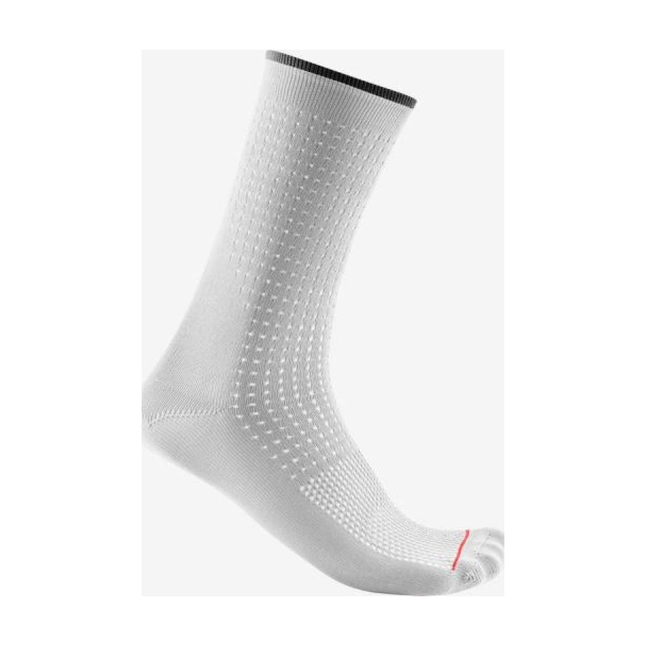 
                CASTELLI Cyklistické ponožky klasické - PREMIO - bílá L-XL
            