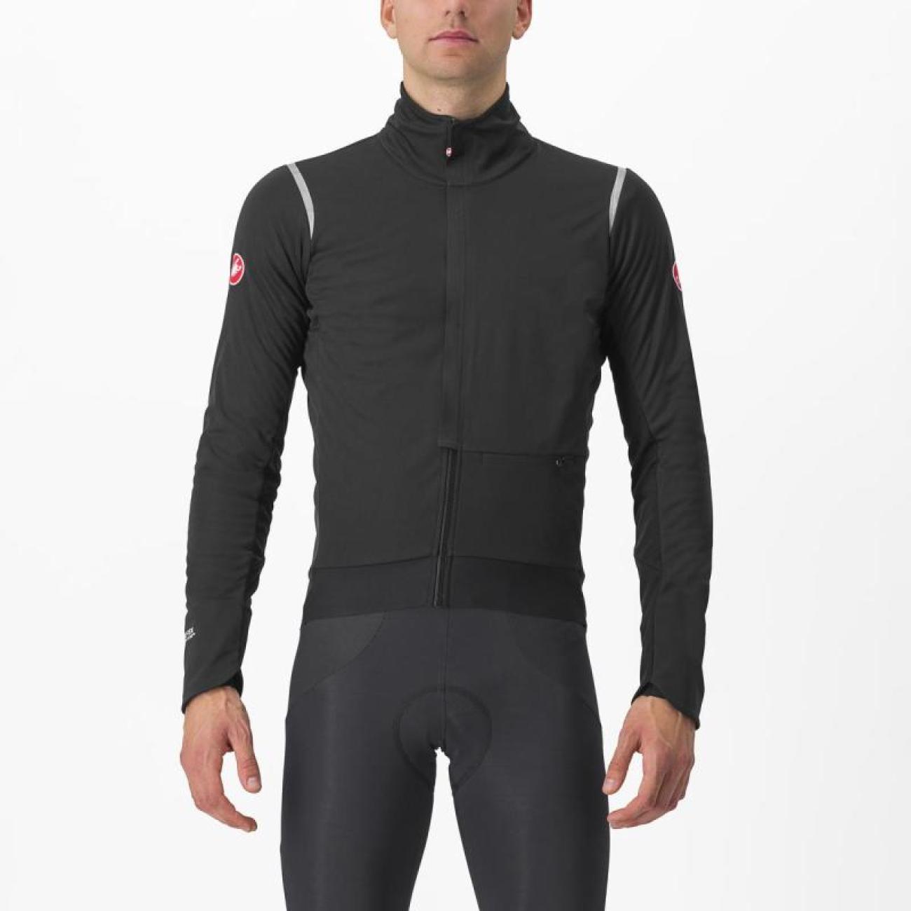 
                CASTELLI Cyklistická zateplená bunda - ALPHA DOPPIO RoS - černá 3XL
            