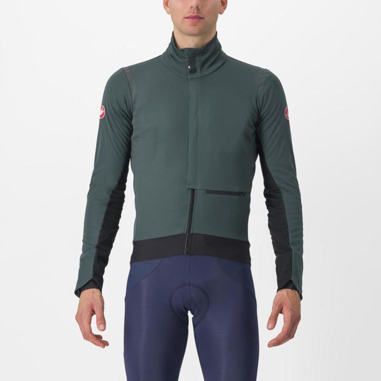 
                CASTELLI Cyklistická zateplená bunda - ALPHA DOPPIO RoS - zelená 3XL
            