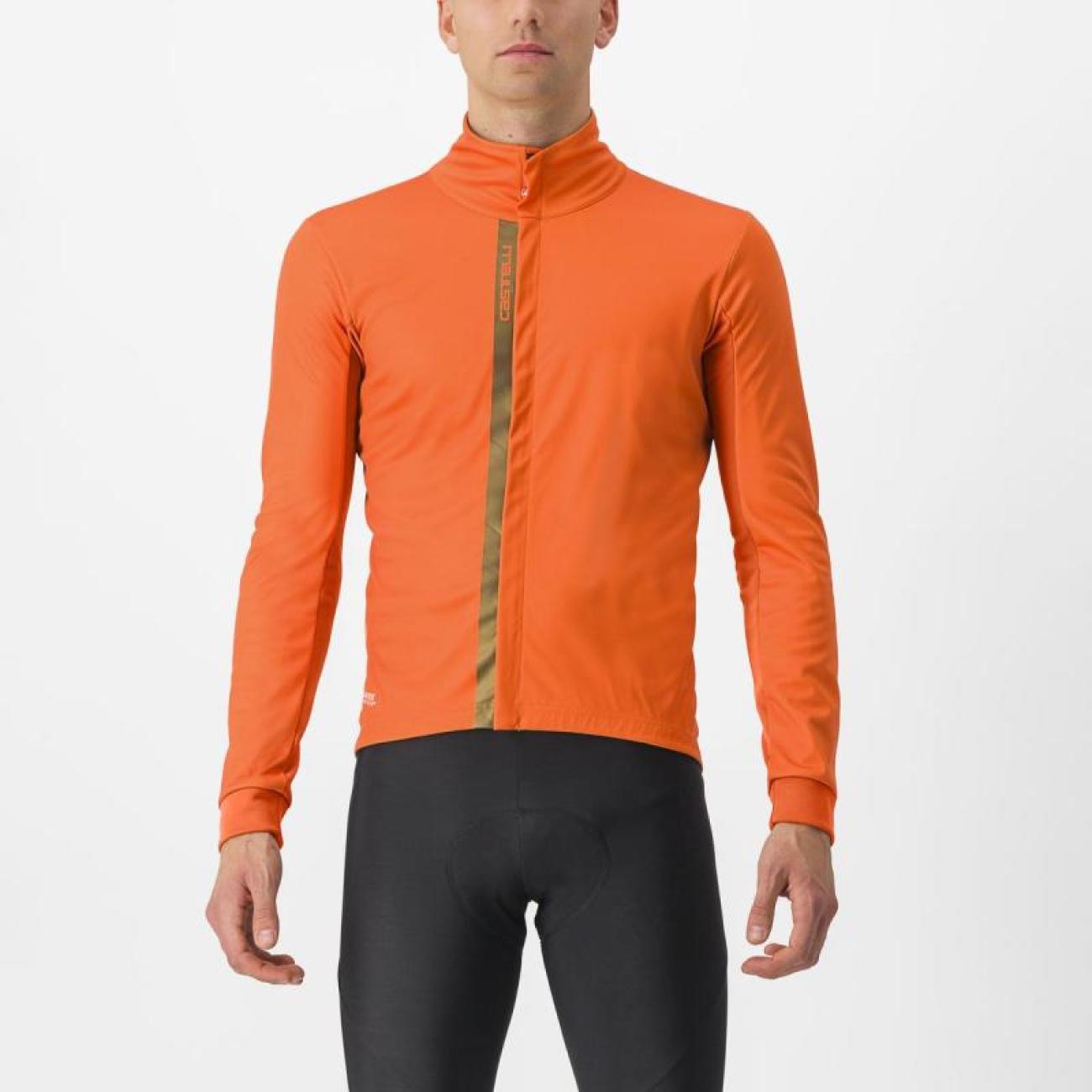 
                CASTELLI Cyklistická zateplená bunda - ENTRATA - oranžová 3XL
            