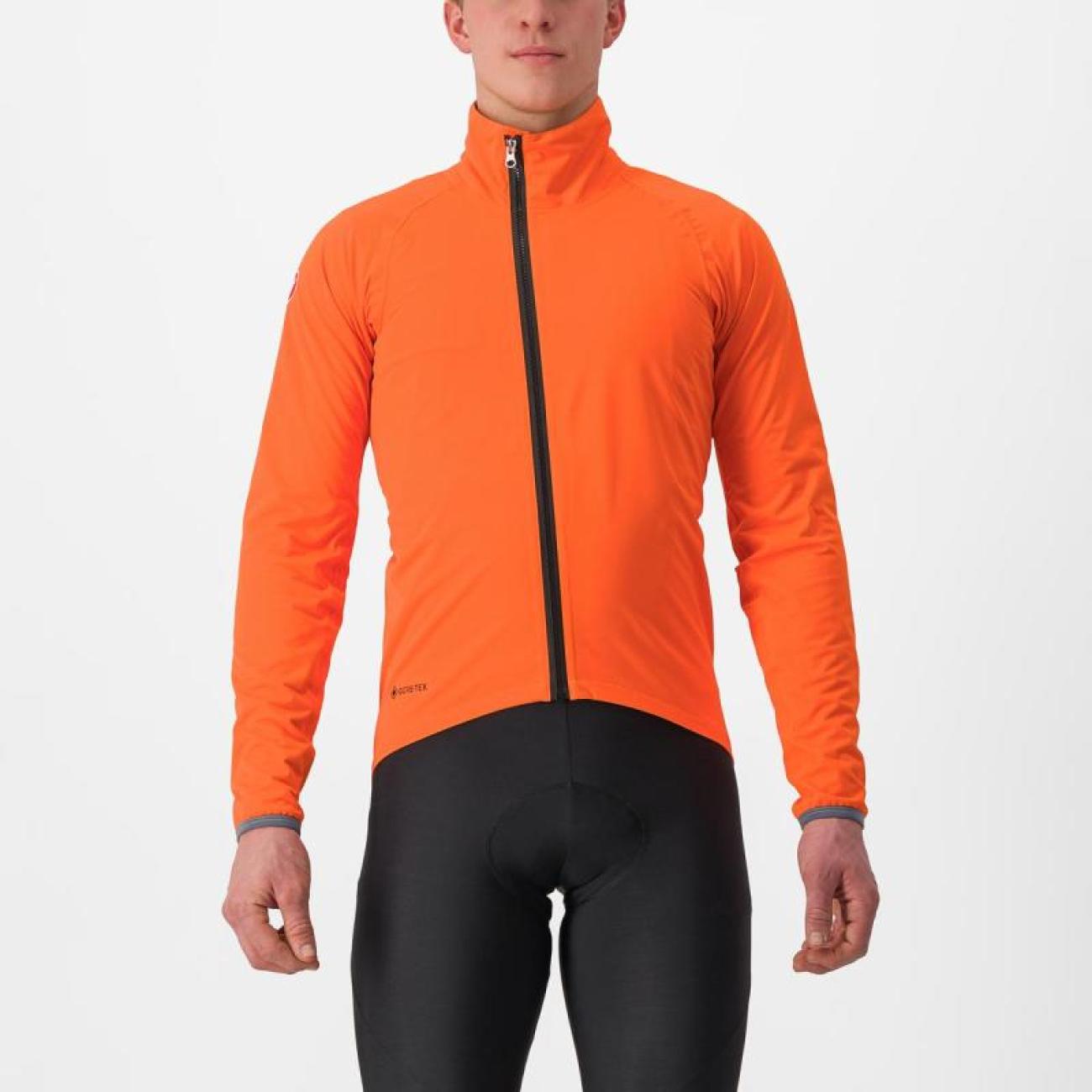 
                CASTELLI Cyklistická zateplená bunda - GAVIA LITE - oranžová M
            