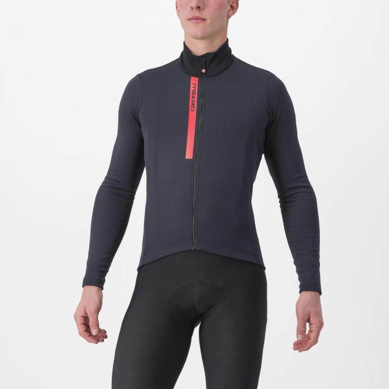 
                CASTELLI Cyklistický dres s dlouhým rukávem zimní - ENTRATA THERMAL - černá
            