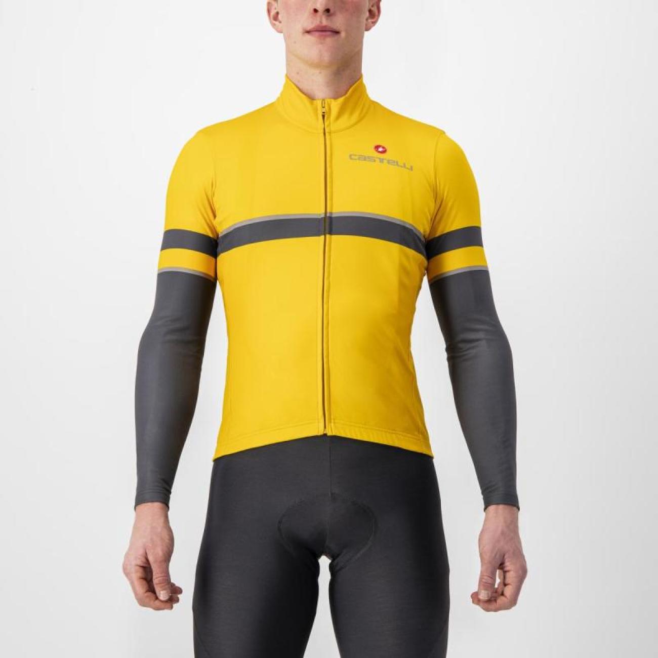 
                CASTELLI Cyklistický dres s dlouhým rukávem zimní - RETTA - žlutá
            