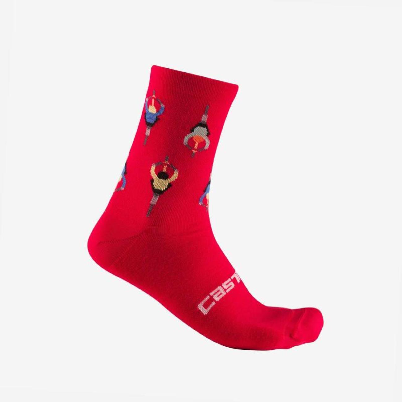 
                CASTELLI Cyklistické ponožky klasické - APPERITIVO - červená L-XL
            
