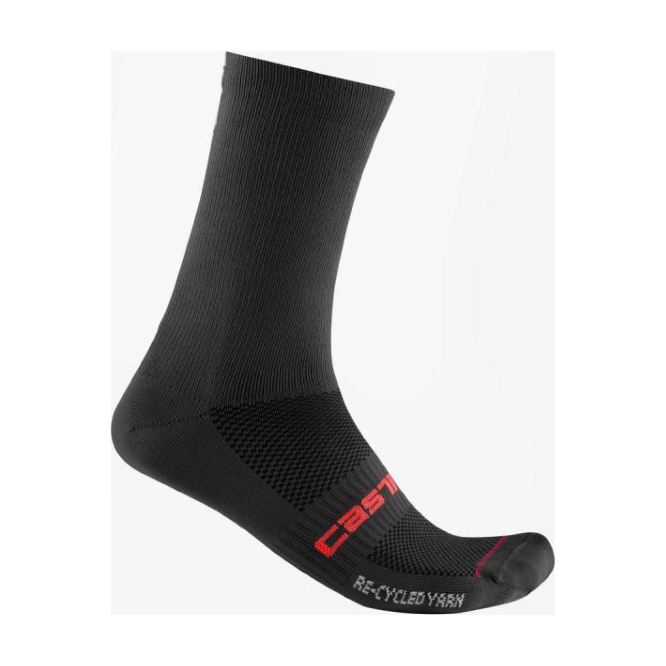 
                CASTELLI Cyklistické ponožky klasické - RE-CYCLE THERMAL 18 - černá 2XL
            