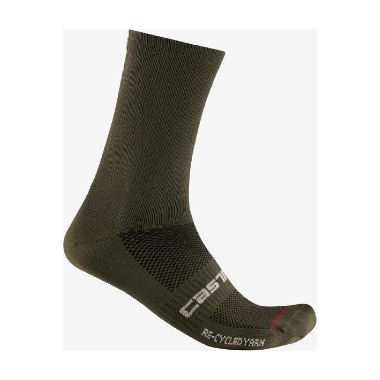 
                CASTELLI Cyklistické ponožky klasické - RE-CYCLE THERMAL 18 - hnědá 2XL
            