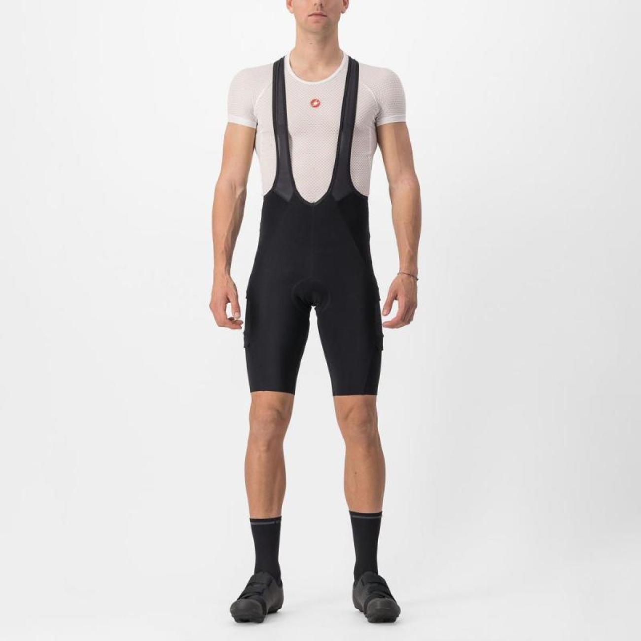 
                CASTELLI Cyklistické kalhoty krátké s laclem - UNLIMITED THERMAL - černá XL
            