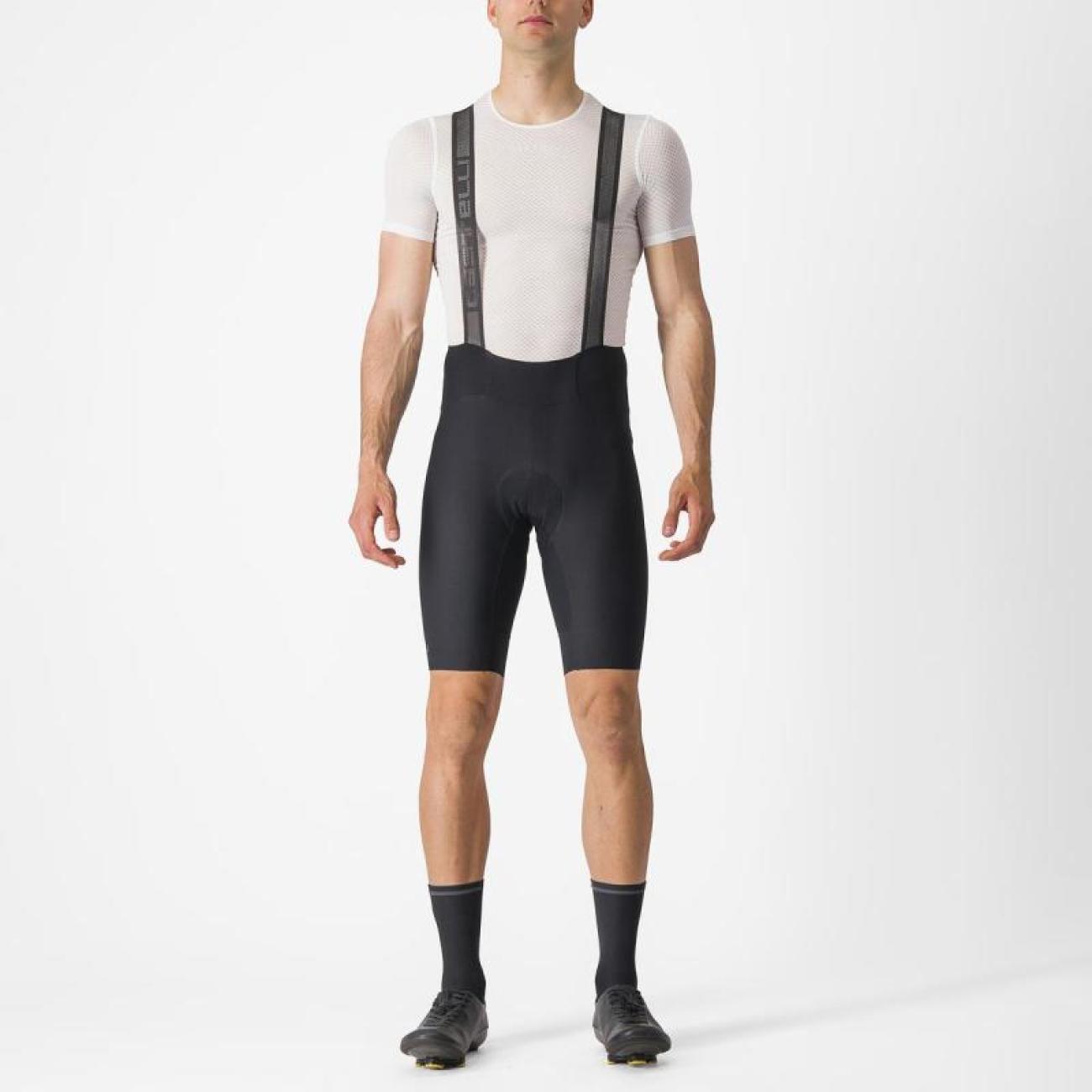 
                CASTELLI Cyklistické kalhoty krátké s laclem - ESPRESSO - černá
            