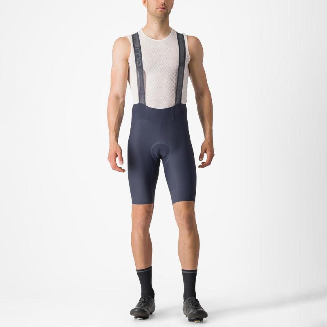 
                CASTELLI Cyklistické kalhoty krátké s laclem - modrá XL
            
