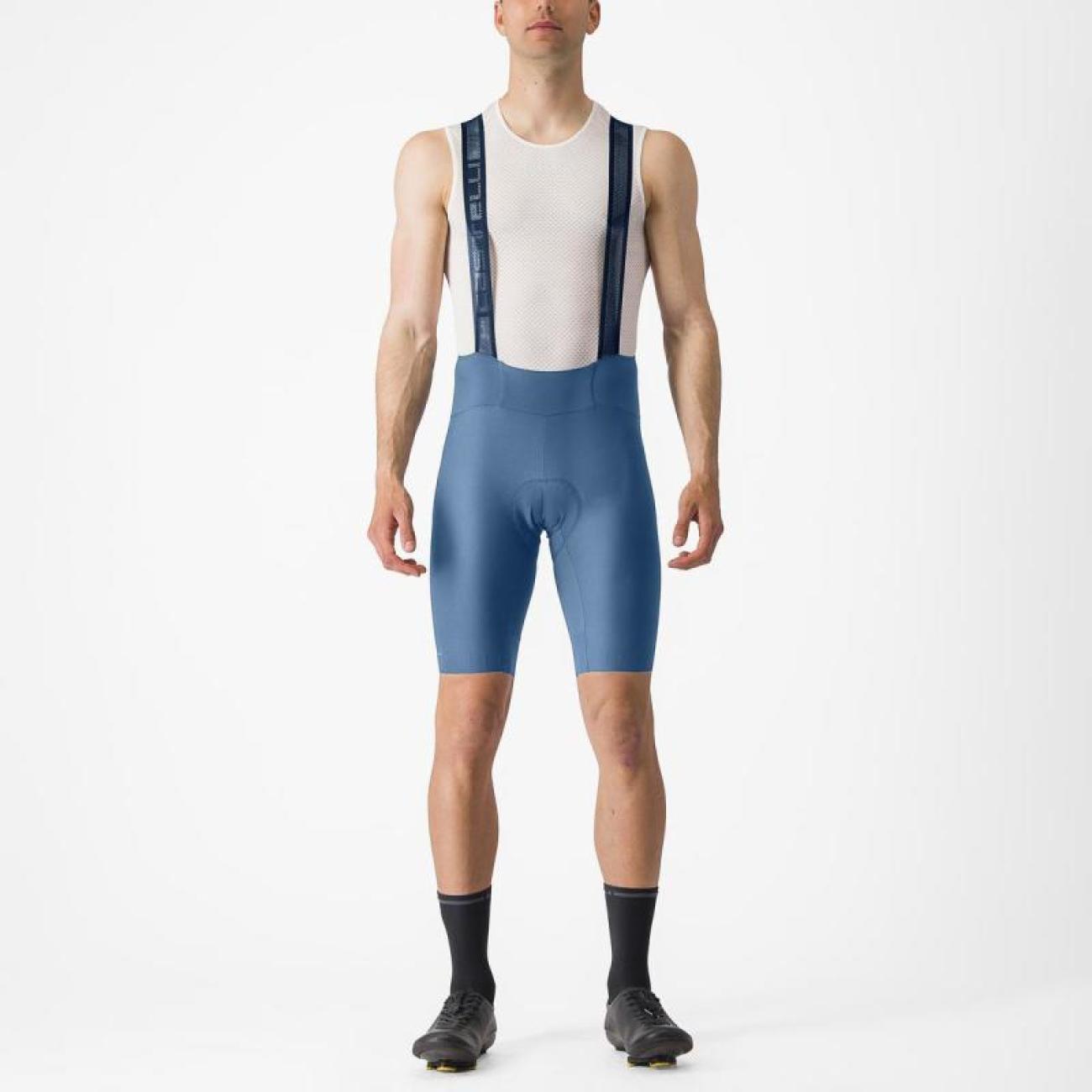 
                CASTELLI Cyklistické kalhoty krátké s laclem - ESPRESSO - modrá XL
            