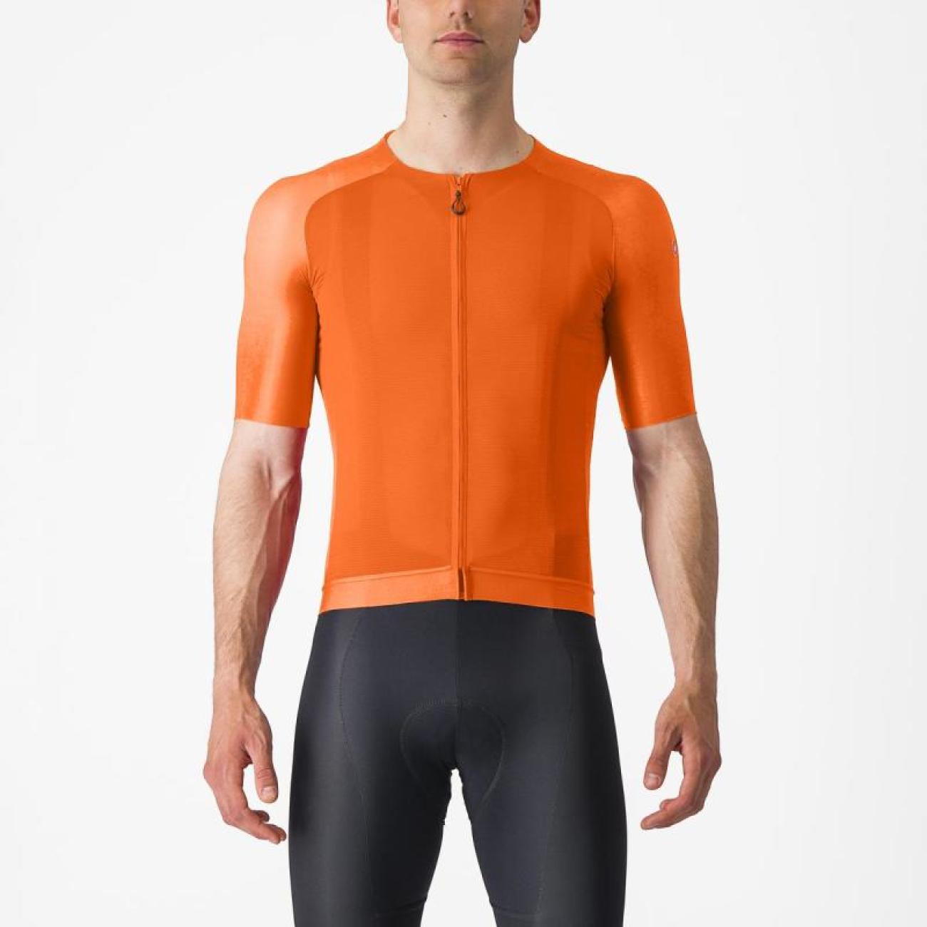 
                CASTELLI Cyklistický dres s krátkým rukávem - AERO RACE 7.0 - oranžová L
            