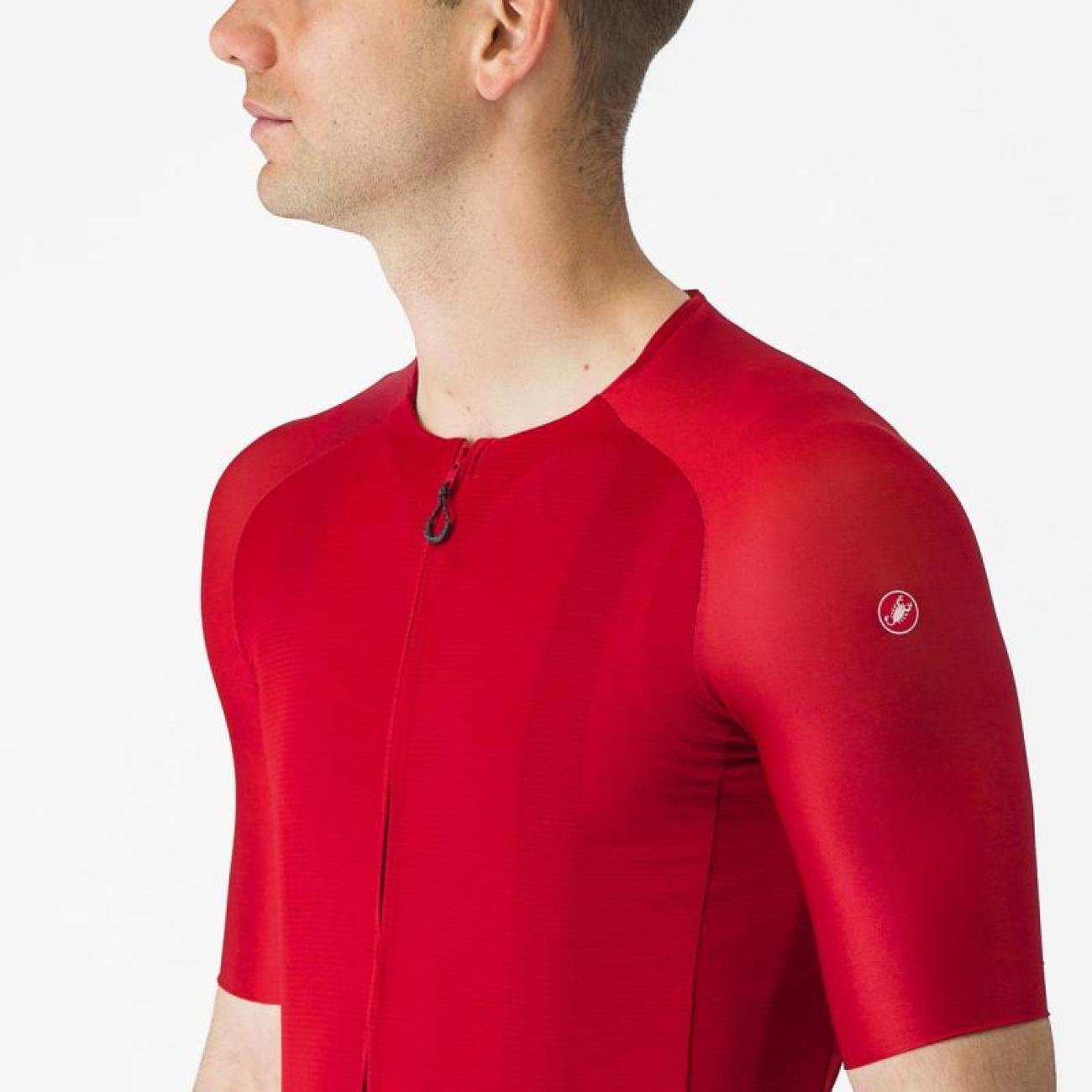 
                CASTELLI Cyklistický dres s krátkým rukávem - AERO RACE 7.0 - červená XL
            