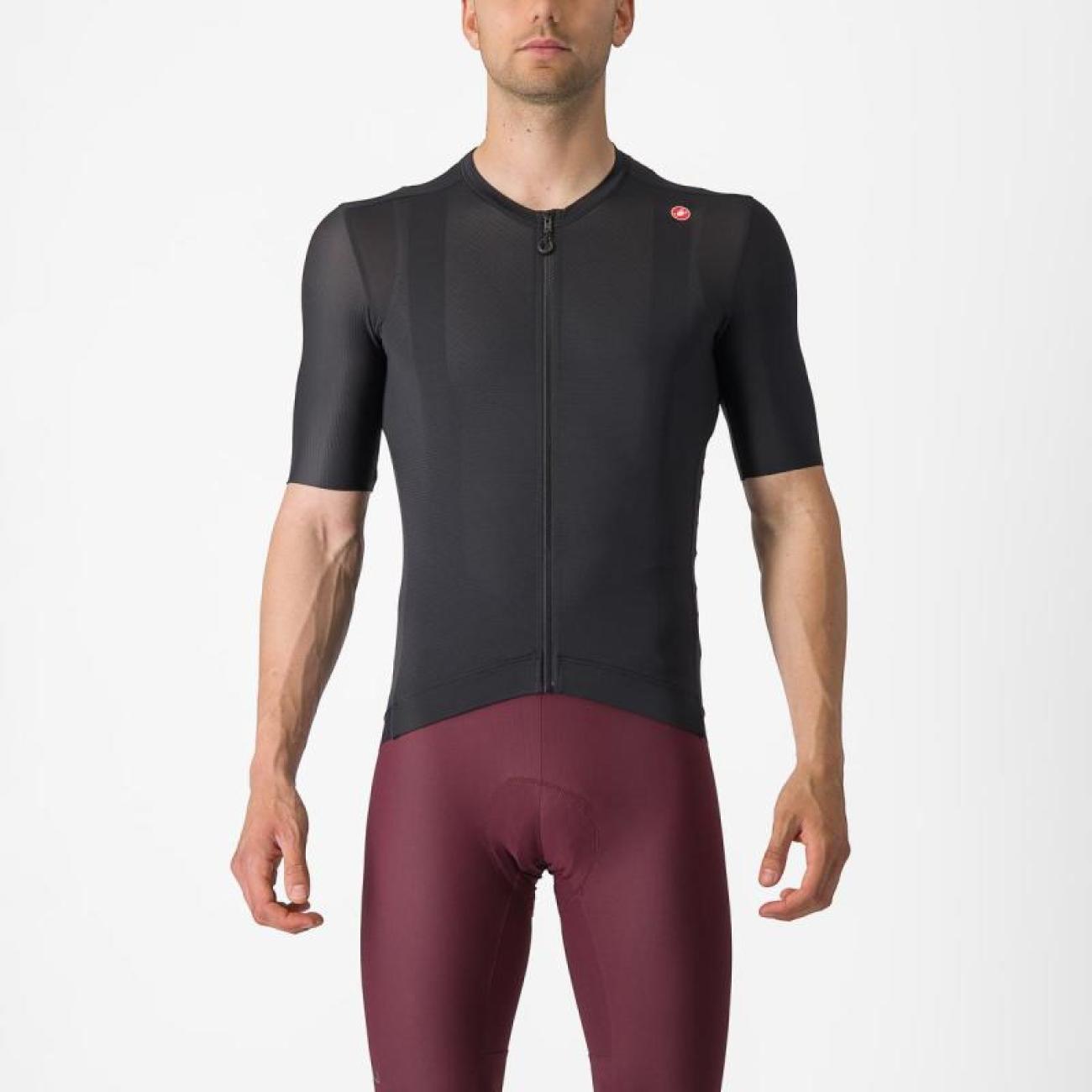 
                CASTELLI Cyklistický dres s krátkým rukávem - ESPRESSO - antracitová XL
            