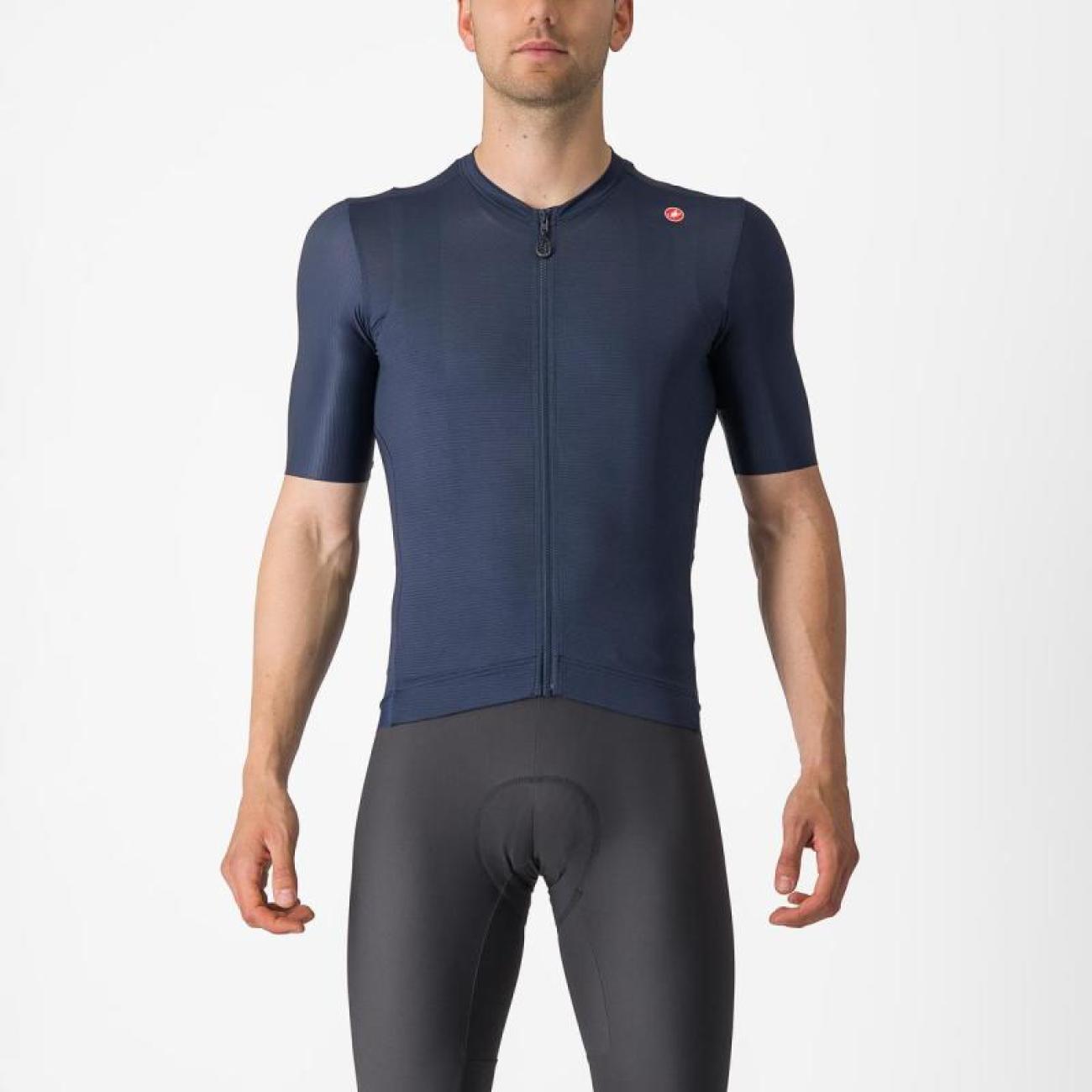 
                CASTELLI Cyklistický dres s krátkým rukávem - ESPRESSO - modrá 3XL
            