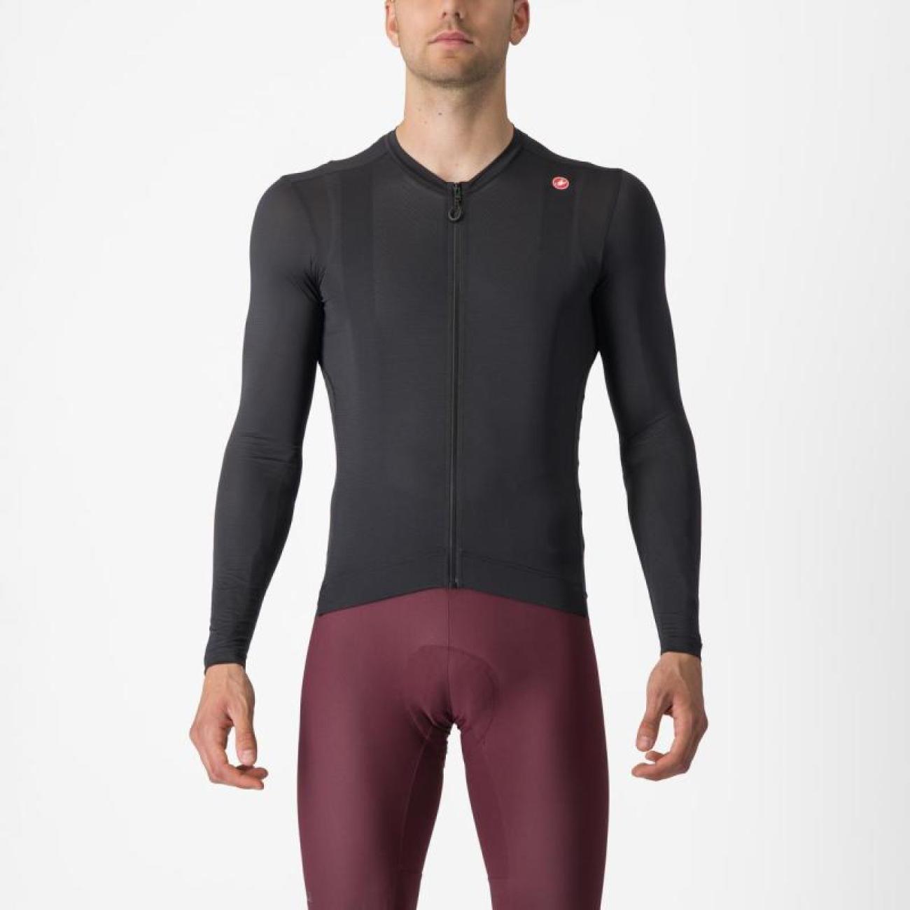 
                CASTELLI Cyklistický dres s dlouhým rukávem letní - ESPRESSO - antracitová XL
            