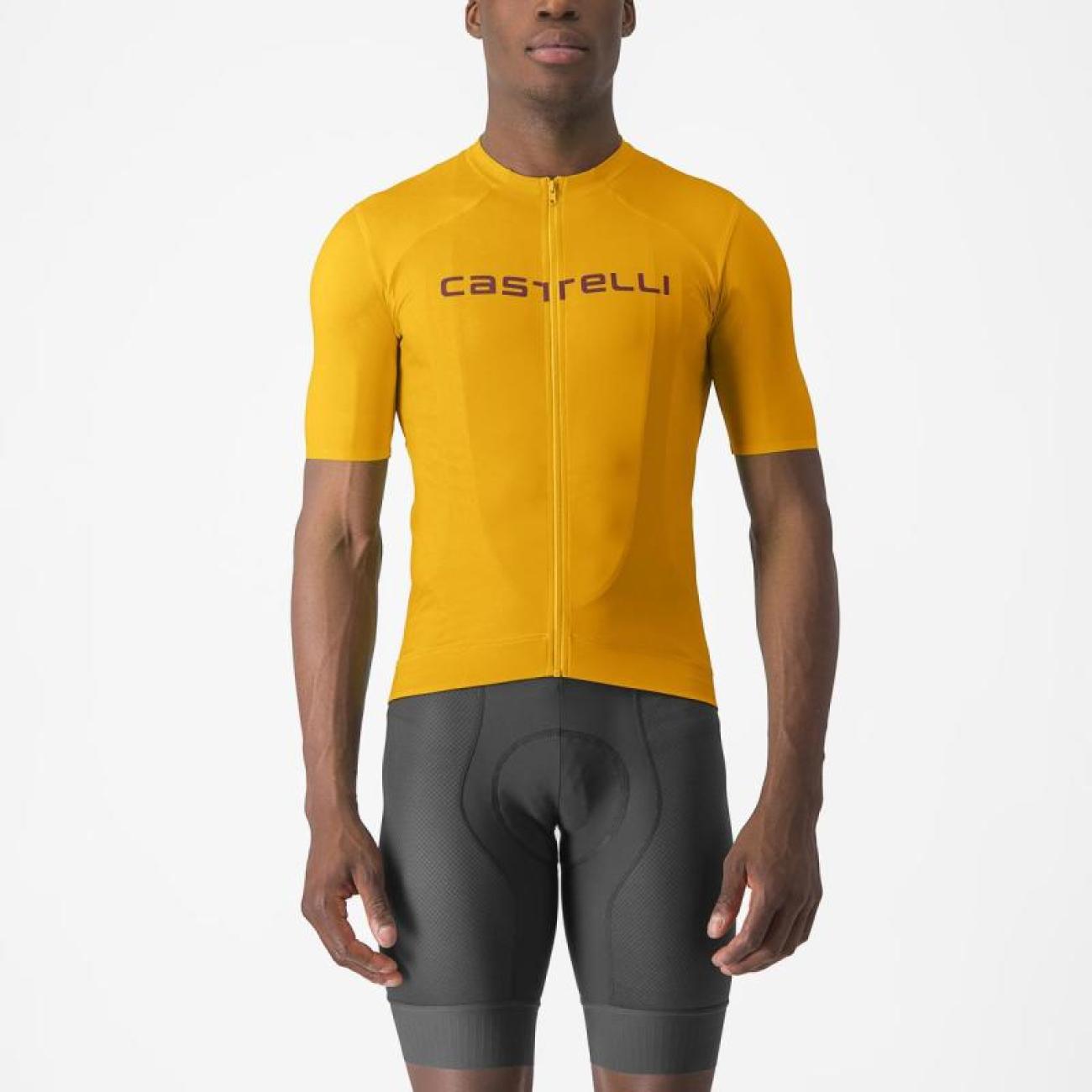 
                CASTELLI Cyklistický dres s krátkým rukávem - PROLOGO LITE - žlutá XL
            