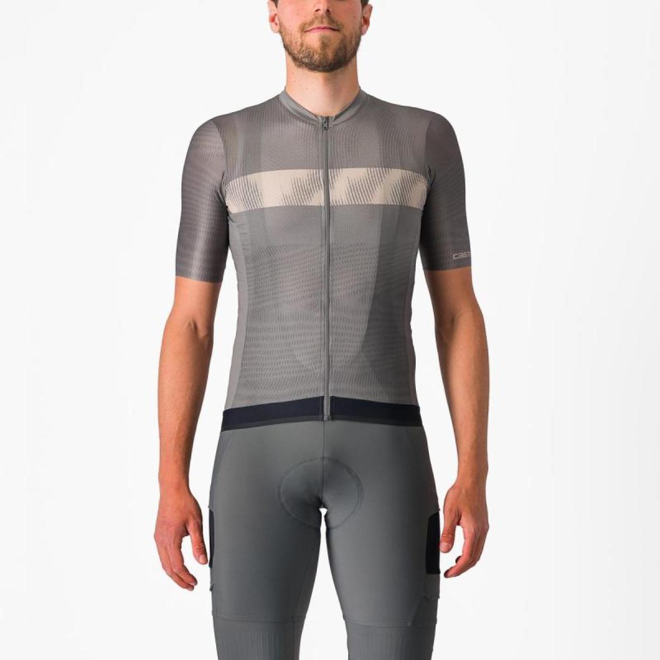 
                CASTELLI Cyklistický dres s krátkým rukávem - UNLIMITED ENDURANCE - šedá 2XL
            