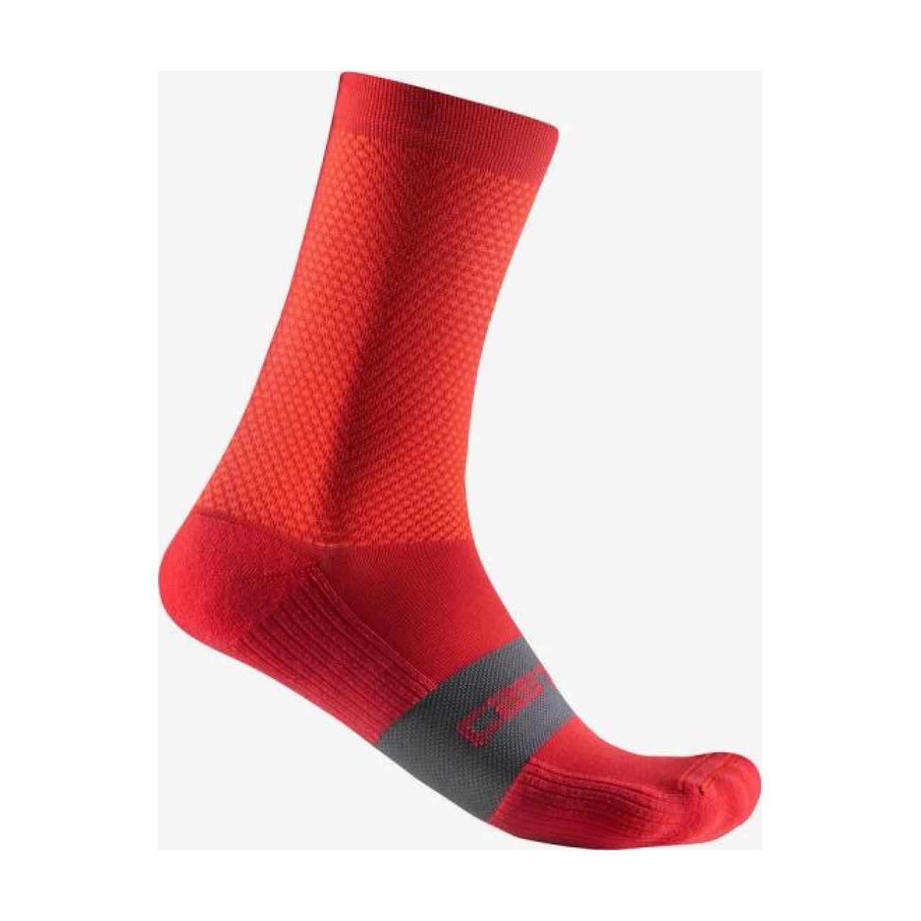 
                CASTELLI Cyklistické ponožky klasické - ESPRESSO 15 - červená L-XL
            