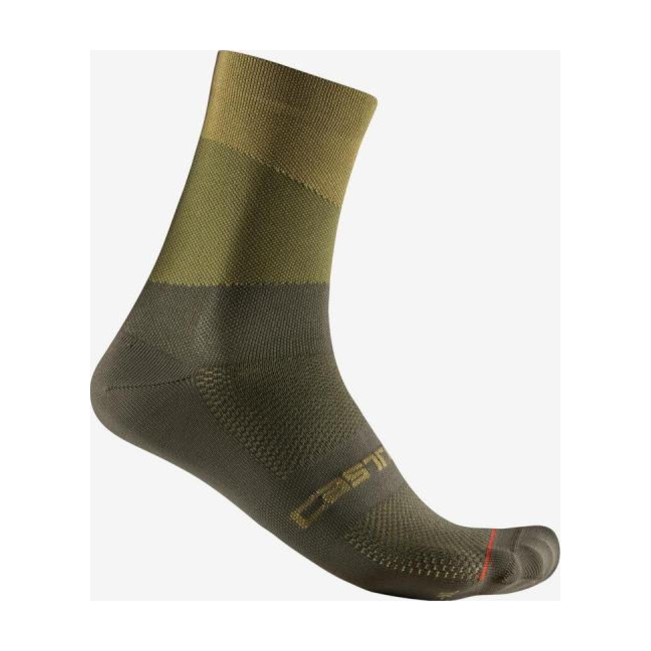 
                CASTELLI Cyklistické ponožky klasické - ORIZZONTE 15 - zelená
            