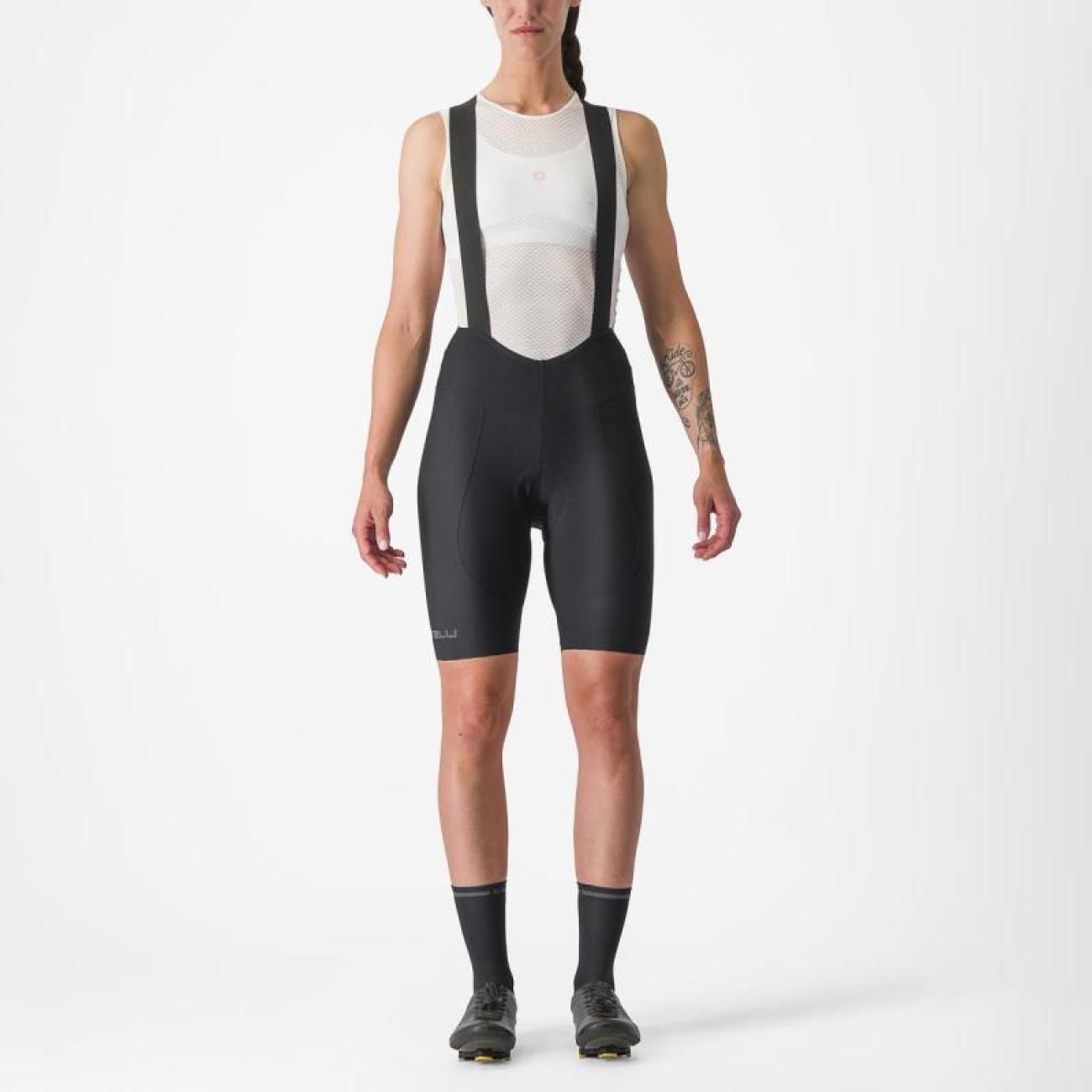
                CASTELLI Cyklistické kalhoty krátké s laclem - ESPRESSO W DT - černá XS
            