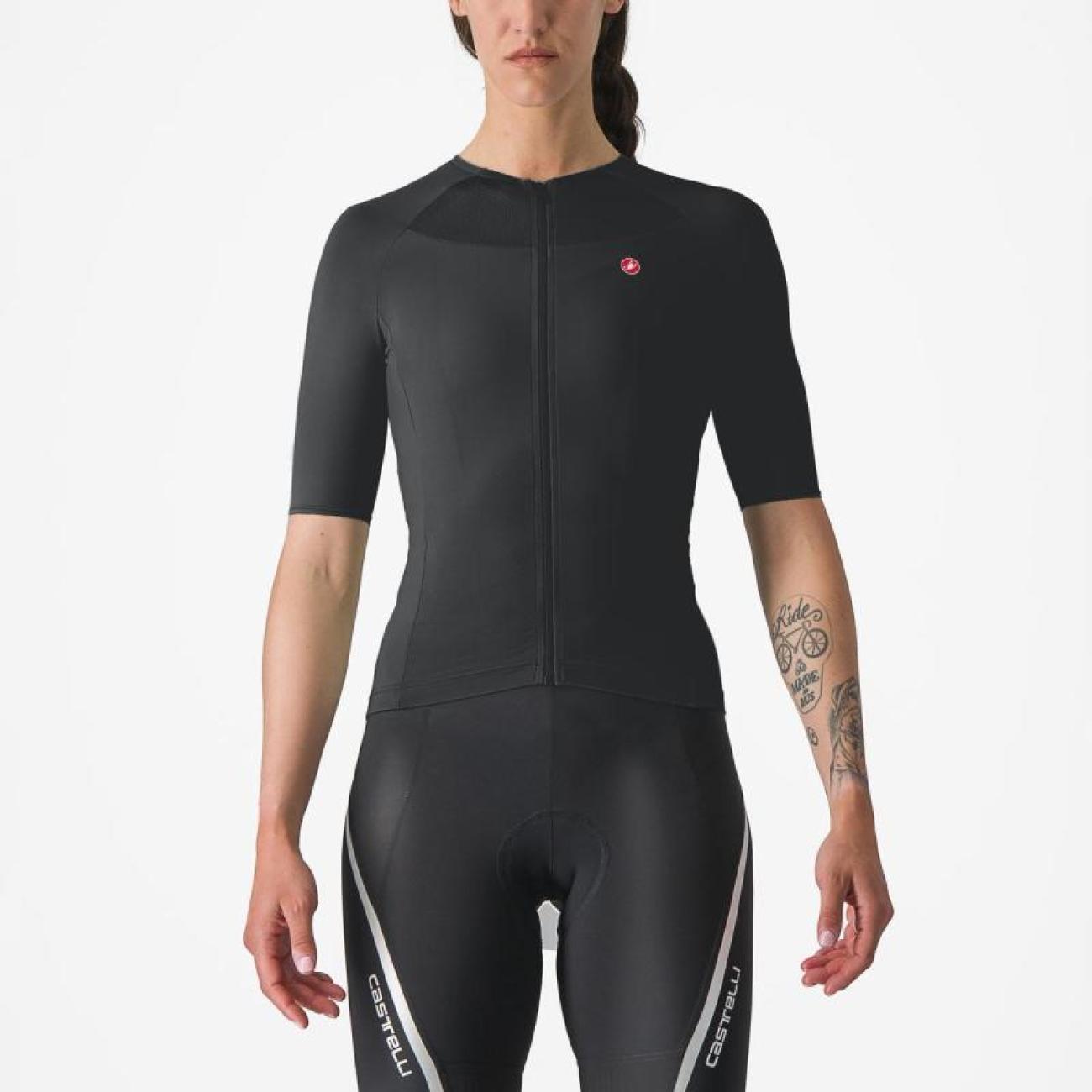 
                CASTELLI Cyklistický dres s krátkým rukávem - VELOCISSIMA 2 - antracitová XL
            