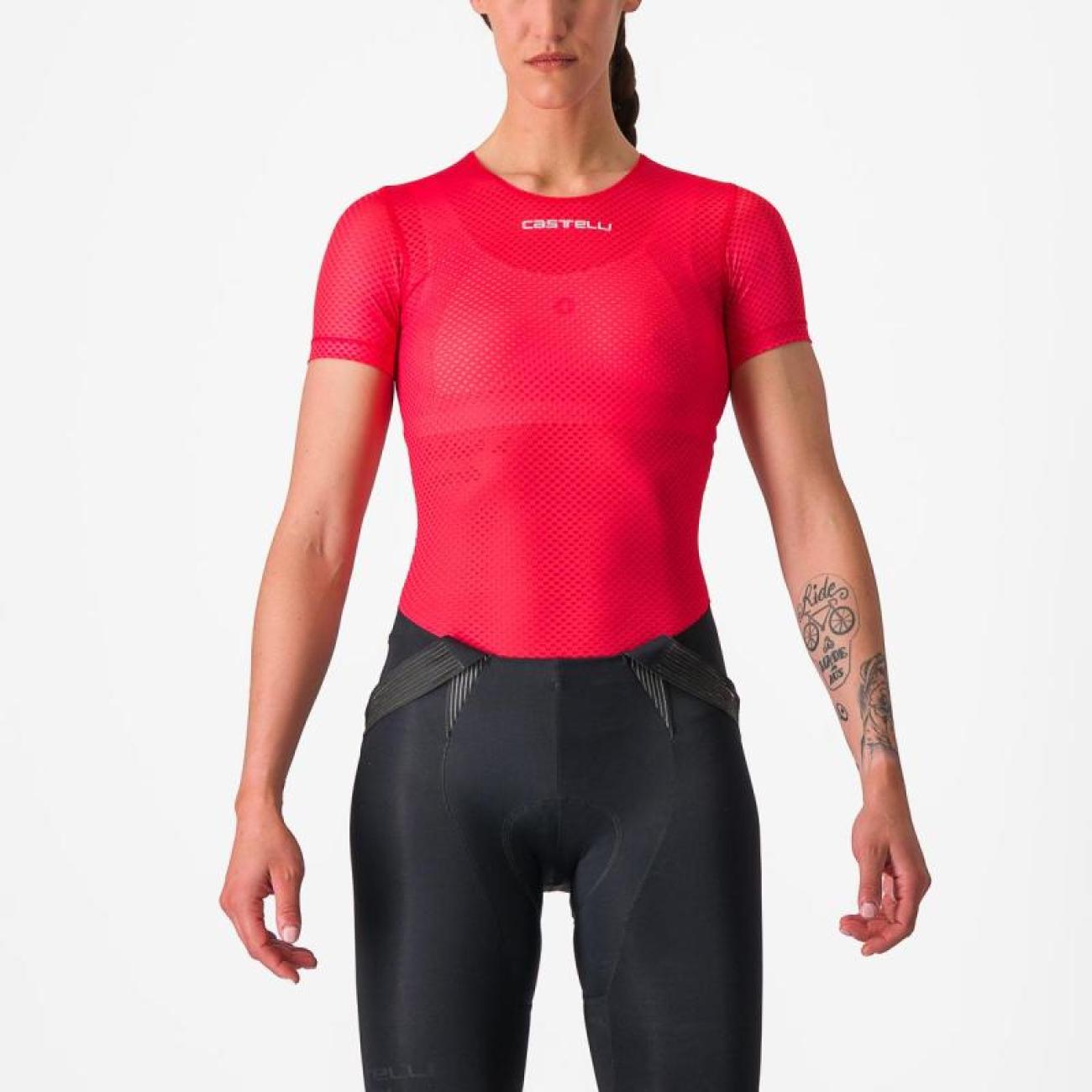 
                CASTELLI Cyklistické triko s krátkým rukávem - PRO MESH W - červená L
            