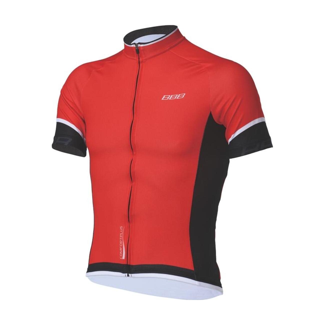 BBB Cyklistický dres s krátkým rukávem - COMFORTFIT - červená/černá 140 cm