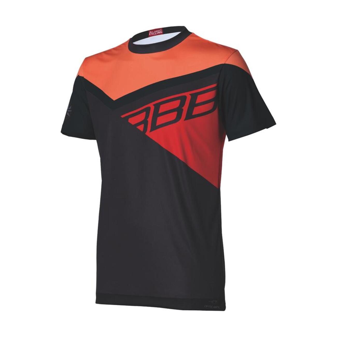 BBB Cyklistický dres s krátkým rukávem - GRAVITY - oranžová/červená/černá 2XL