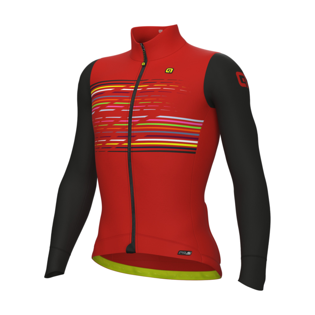 Levně ALÉ Cyklistický dres s dlouhým rukávem zimní - LOGO PR-S - červená/černá