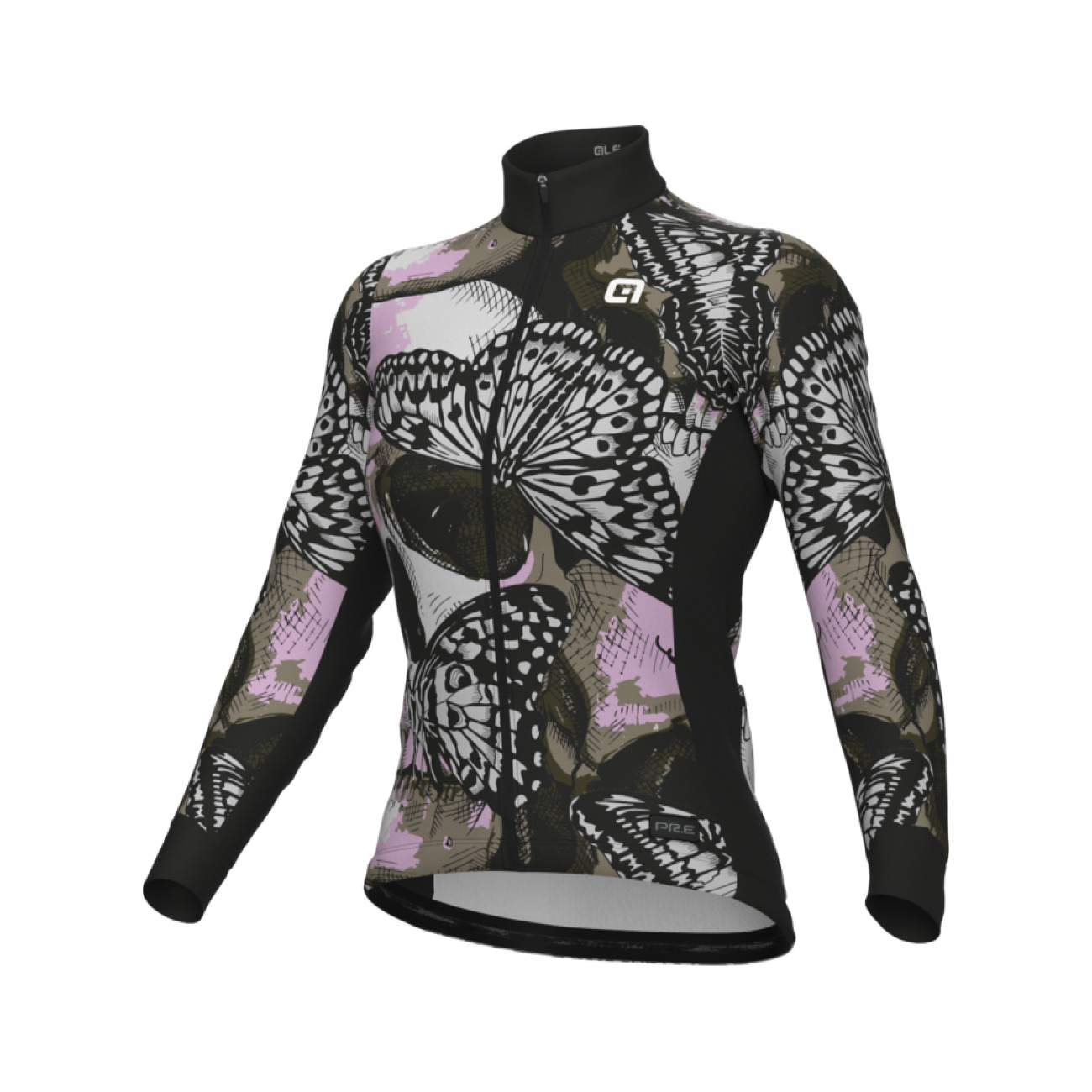 
                ALÉ Cyklistický dres s dlouhým rukávem zimní - FALENA PR-E - černá/bílá/růžová/hnědá XL
            