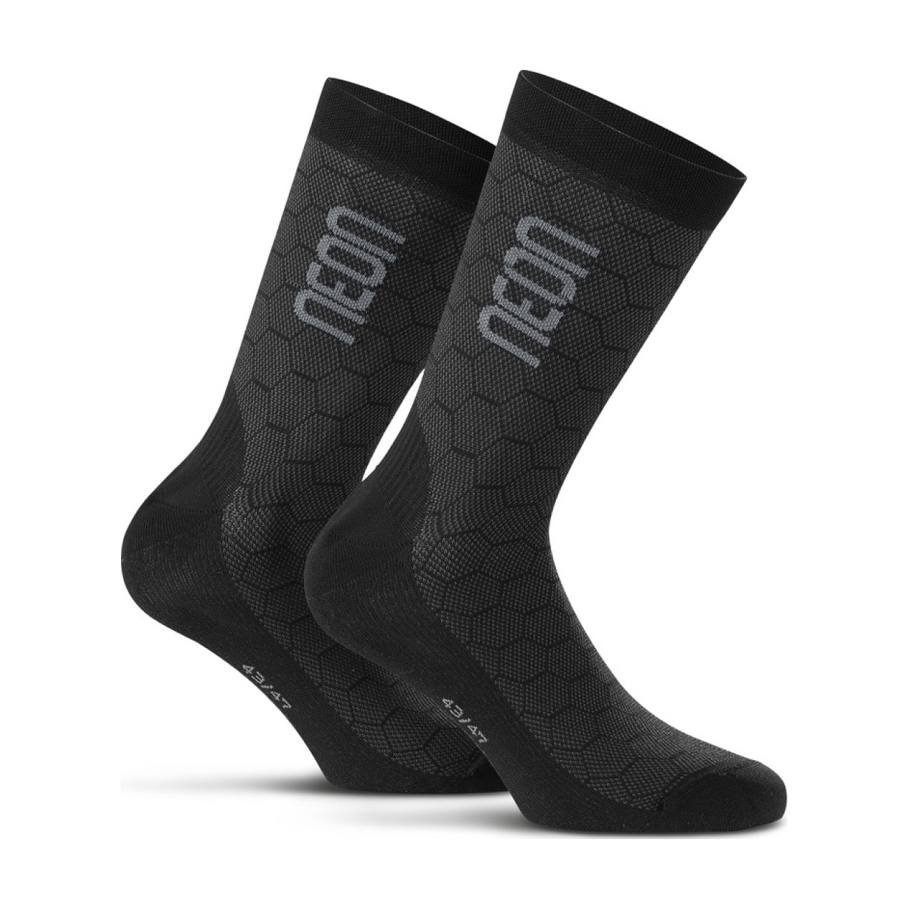 
                NEON Cyklistické ponožky klasické - NEON 3D - černá/šedá 43-47
            