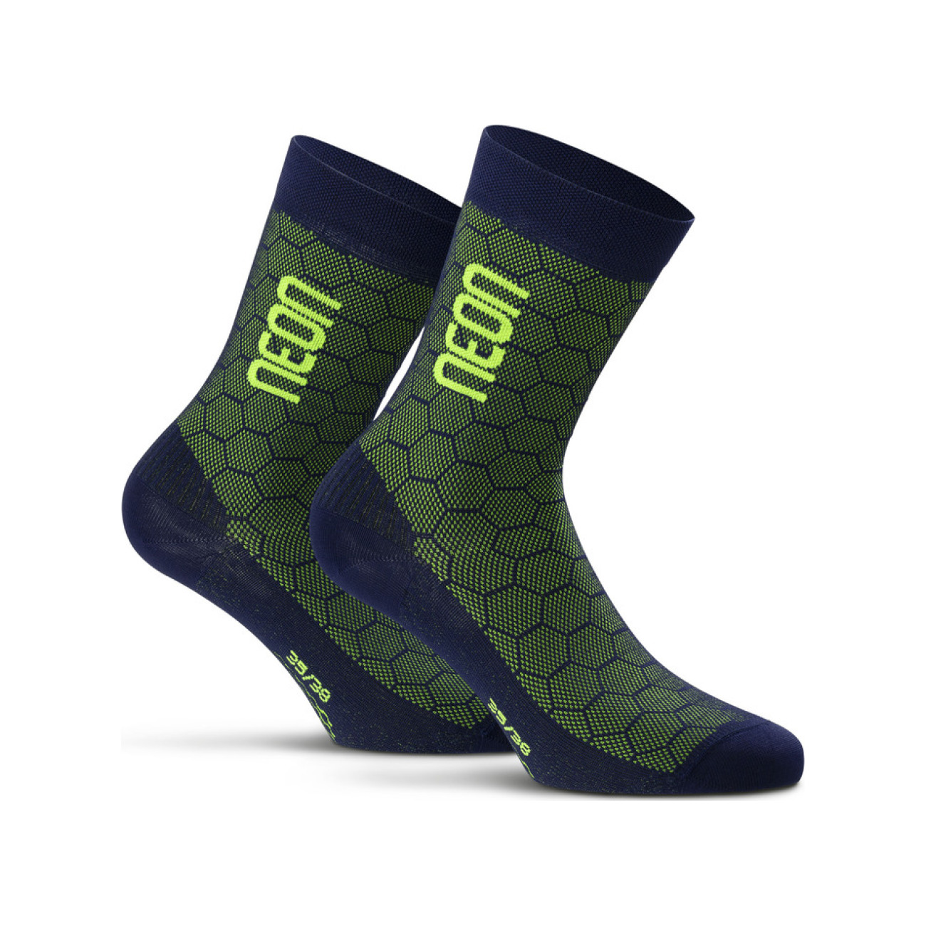 
                NEON Cyklistické ponožky klasické - NEON 3D - žlutá/modrá 43-47
            