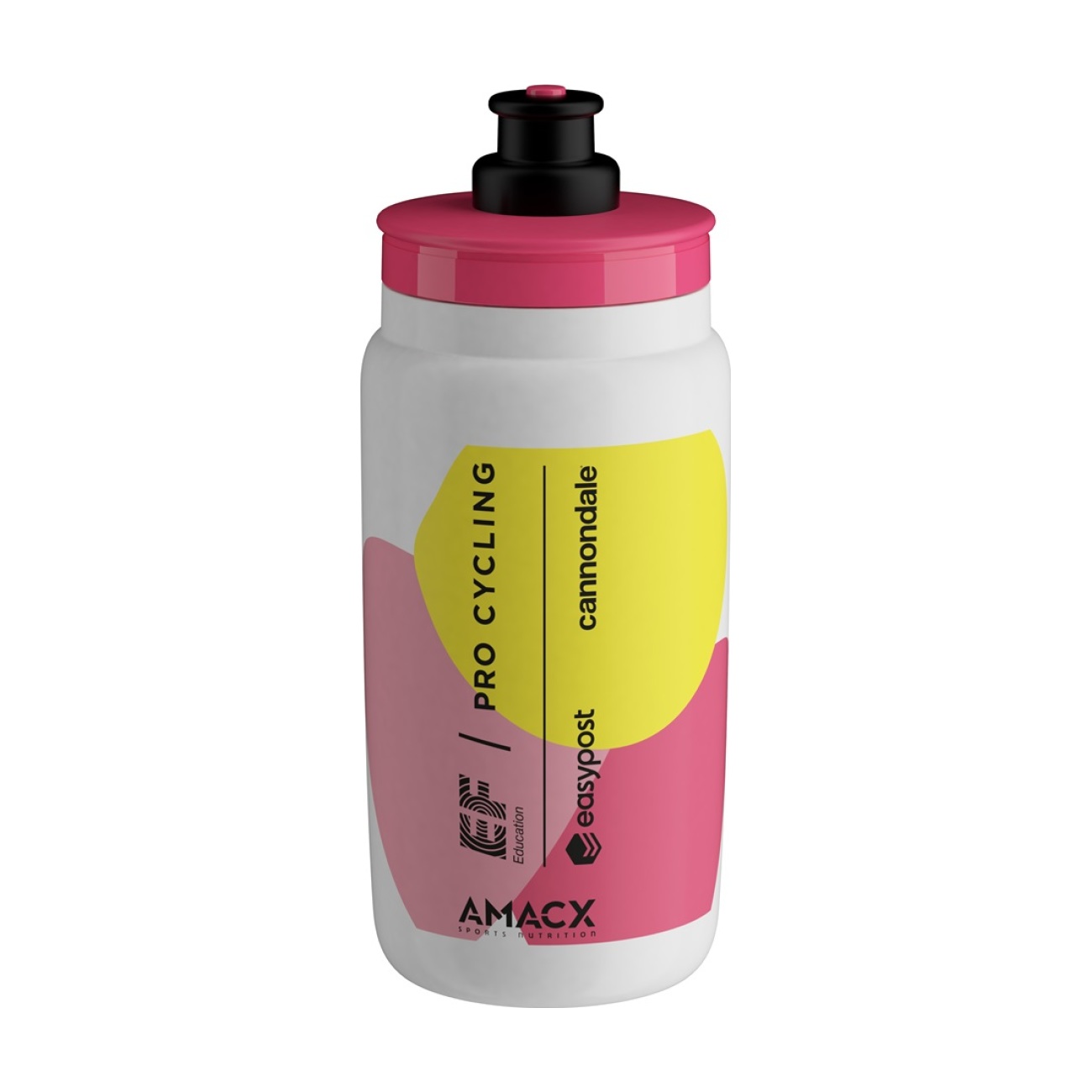 Levně ELITE Cyklistická láhev na vodu - FLY 550 TEAM EF PRO CYCLING 2024 - bílá/růžová/žlutá