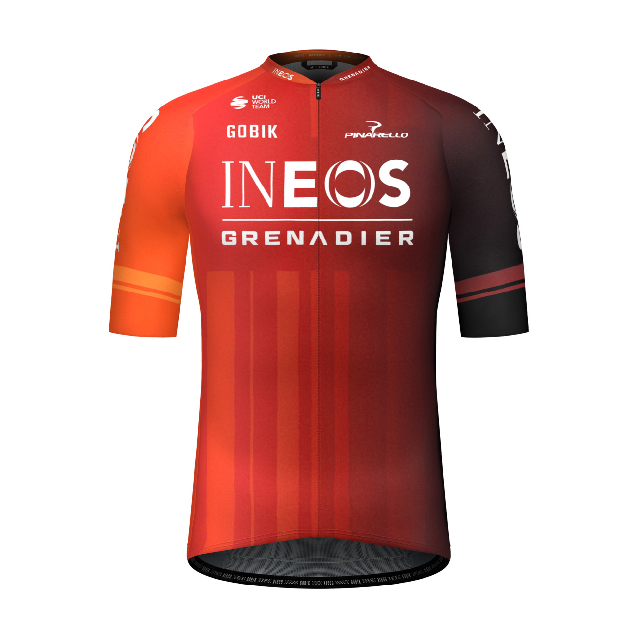 
                GOBIK Cyklistický dres s krátkým rukávem - ODYSSEY INEOS GRENADIERS 2024 - červená/oranžová 2XL
            