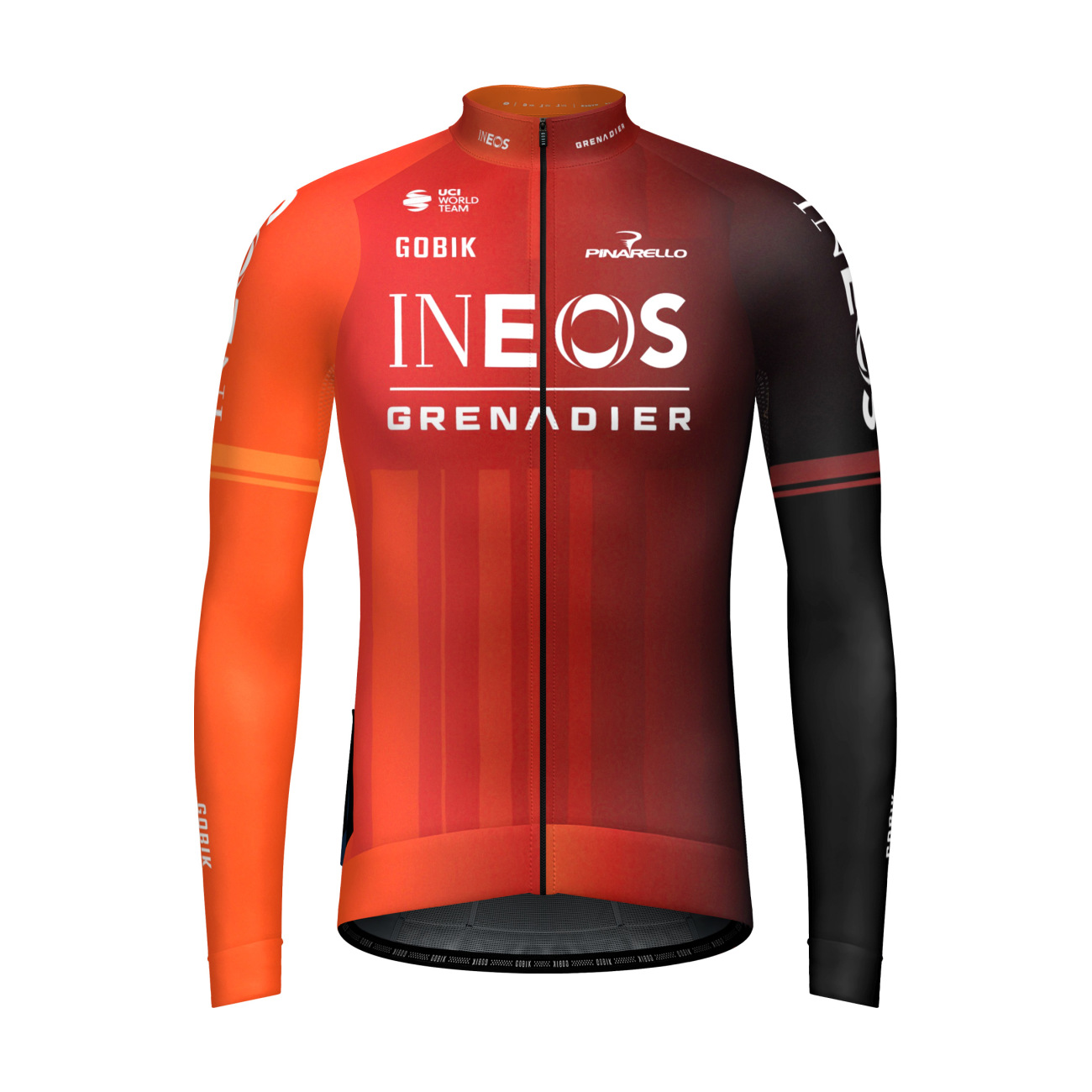 
                GOBIK Cyklistický dres s dlouhým rukávem zimní - HYDER INEOS GRENADIERS 2024 - červená/oranžová M
            