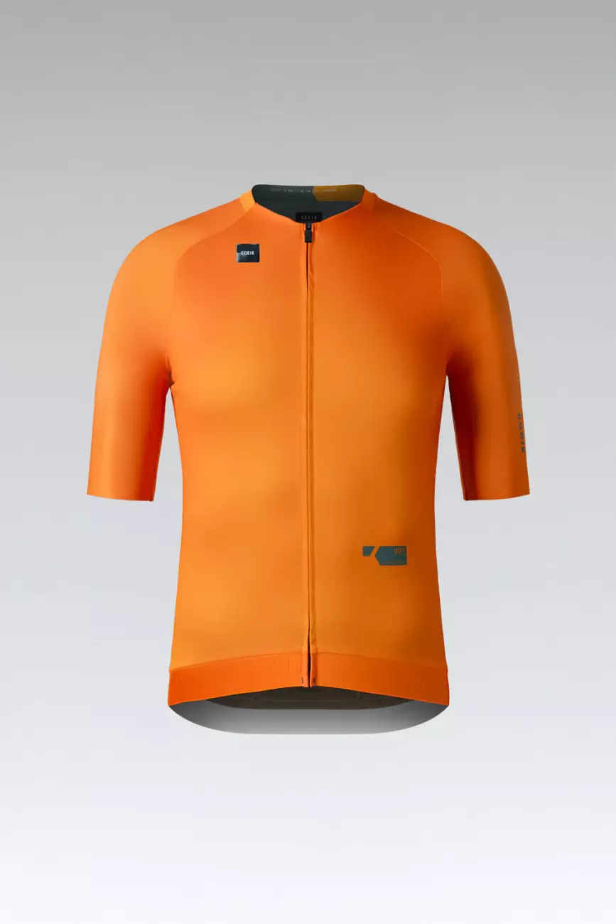 
                GOBIK Cyklistický dres s krátkým rukávem - CX PRO 3.0 - oranžová/zelená S
            